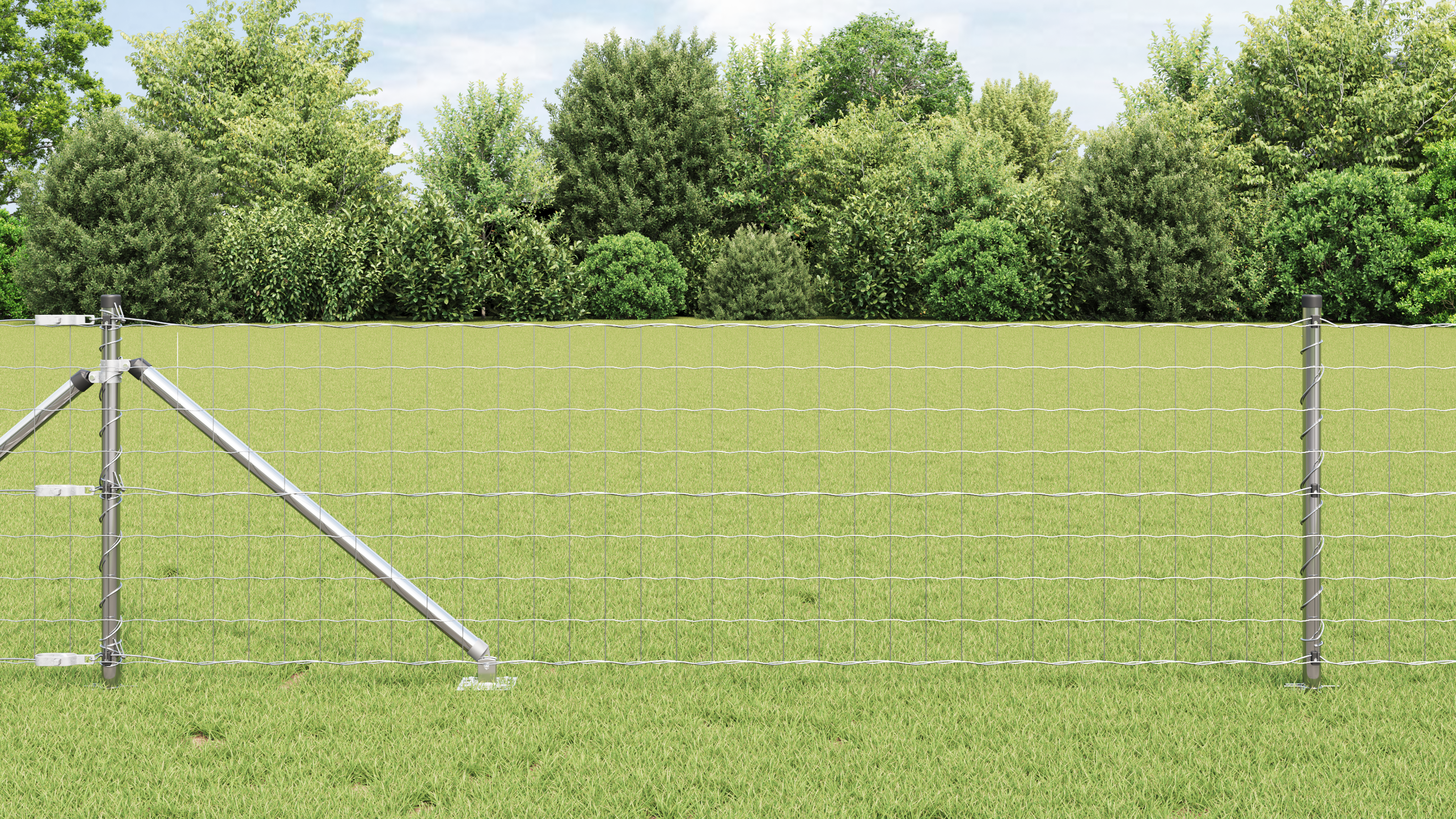 Euro Fence with 13 Spike Posts 0.4x25 m Galvanised Steel