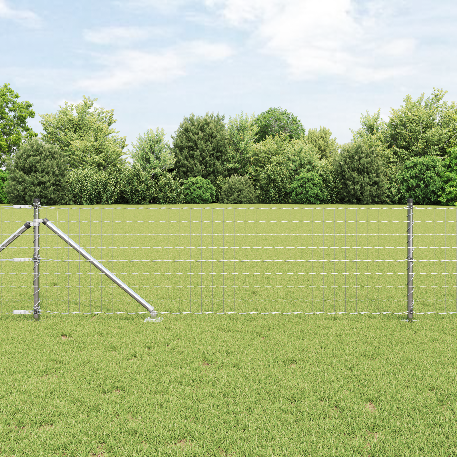Euro Fence with 13 Spike Posts 0.4x25 m Galvanised Steel - Image 4