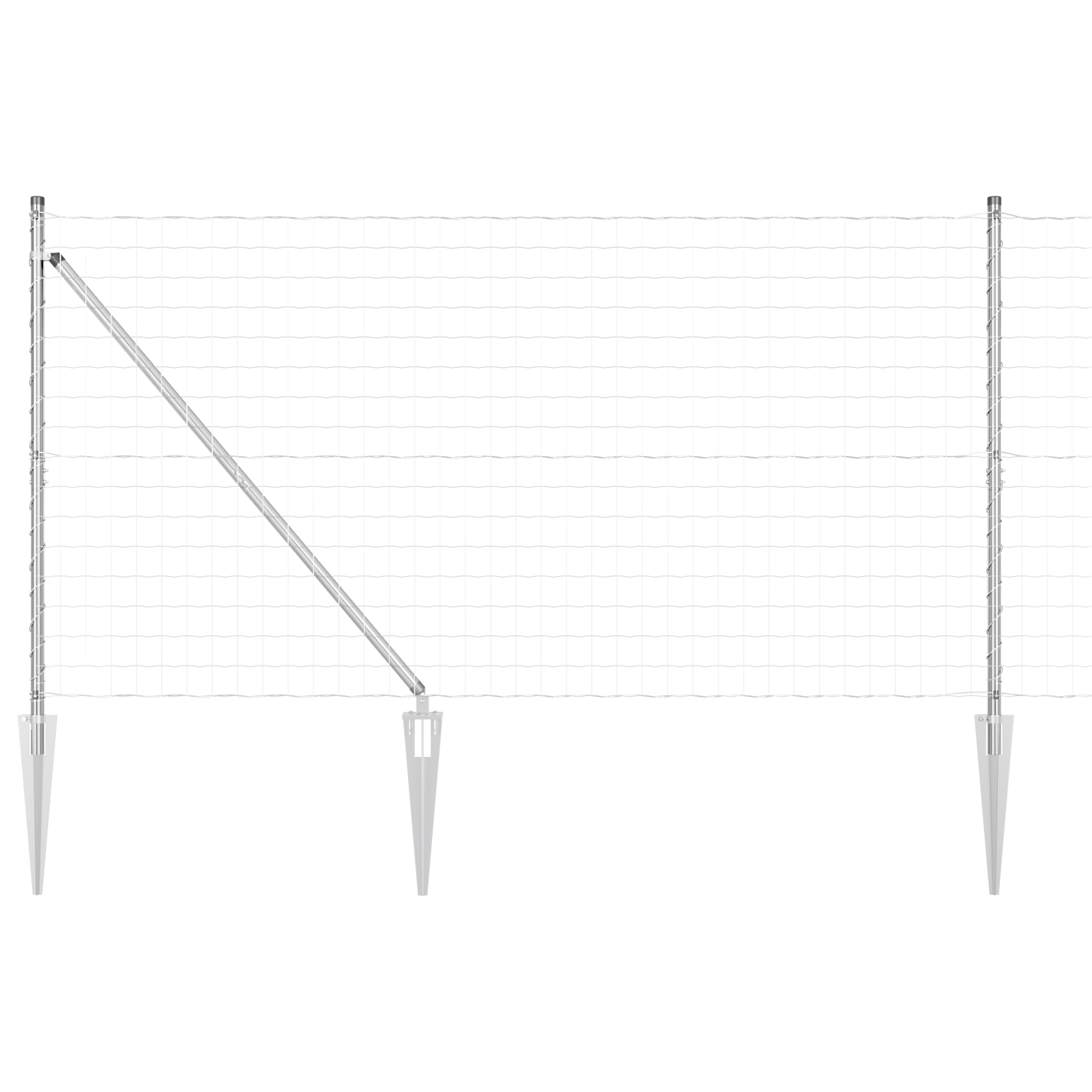 Euro Fence with 13 Spike Posts 1.2x25 m Galvanised Steel - Image 2