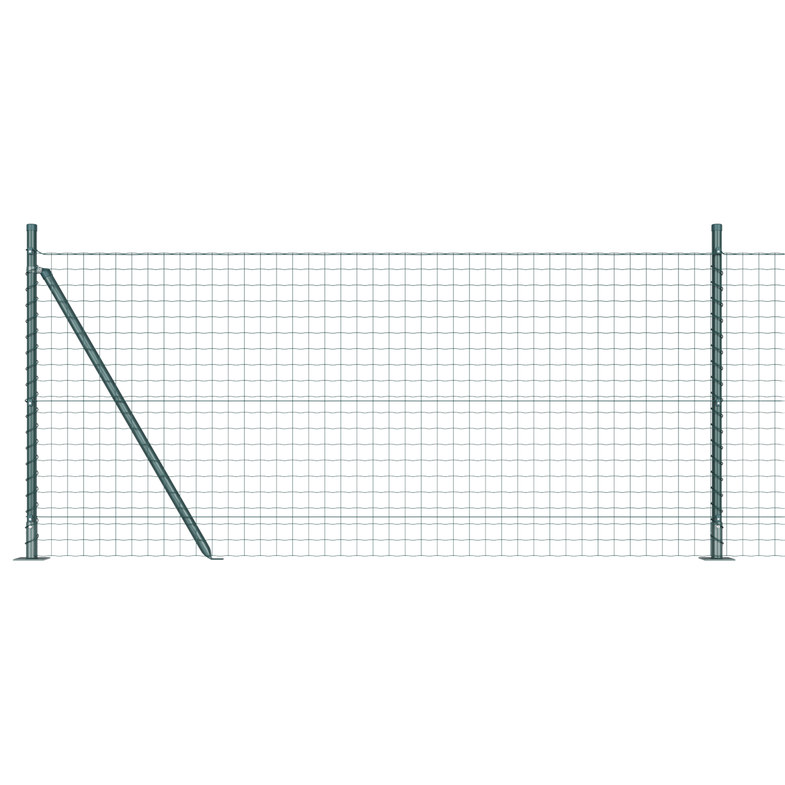 Euro Fence with 7 Flanged Posts 1x10 m Galvanised Steel - Image 2