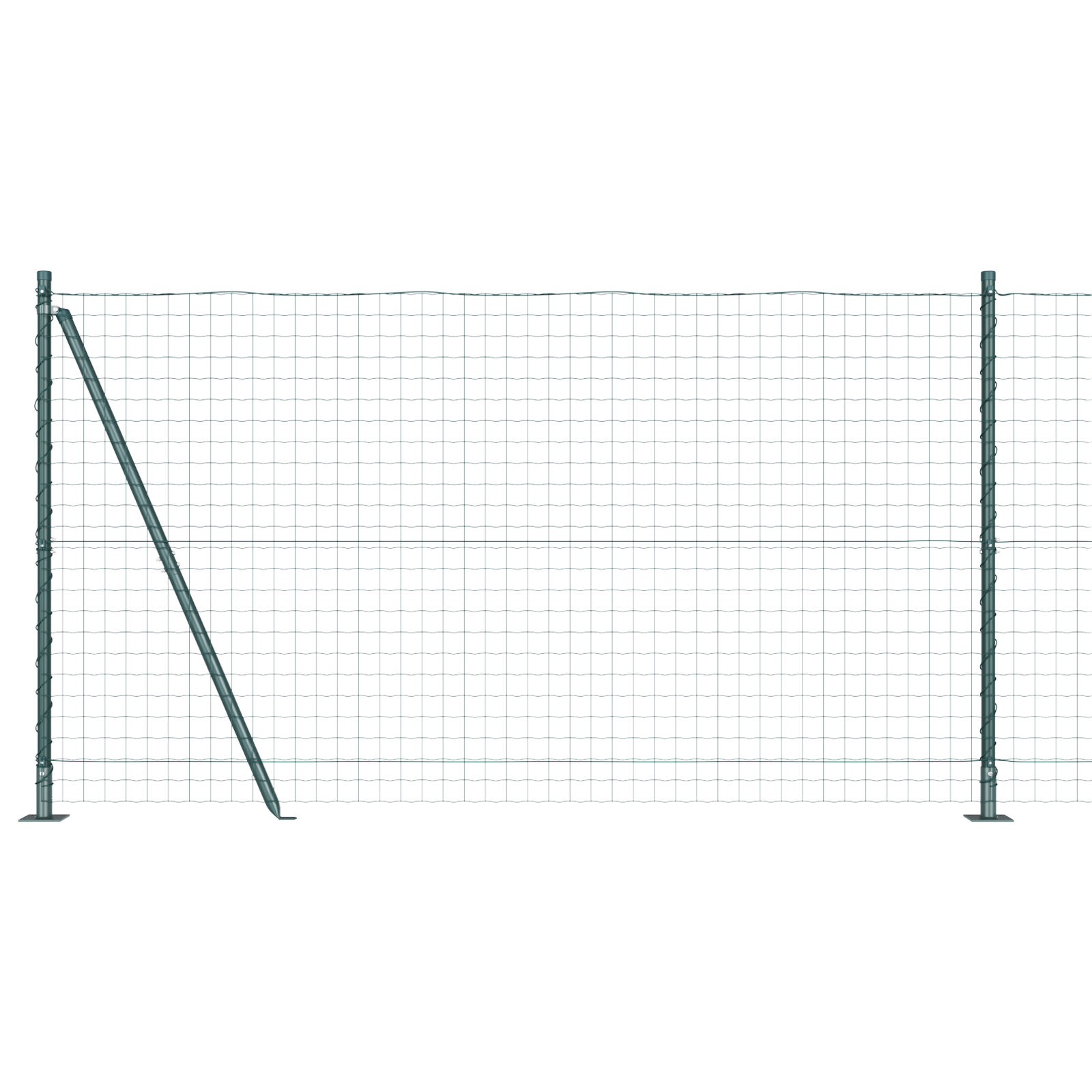 Euro Fence with 7 Flanged Posts 1.2x10 m Galvanised Steel - Image 2