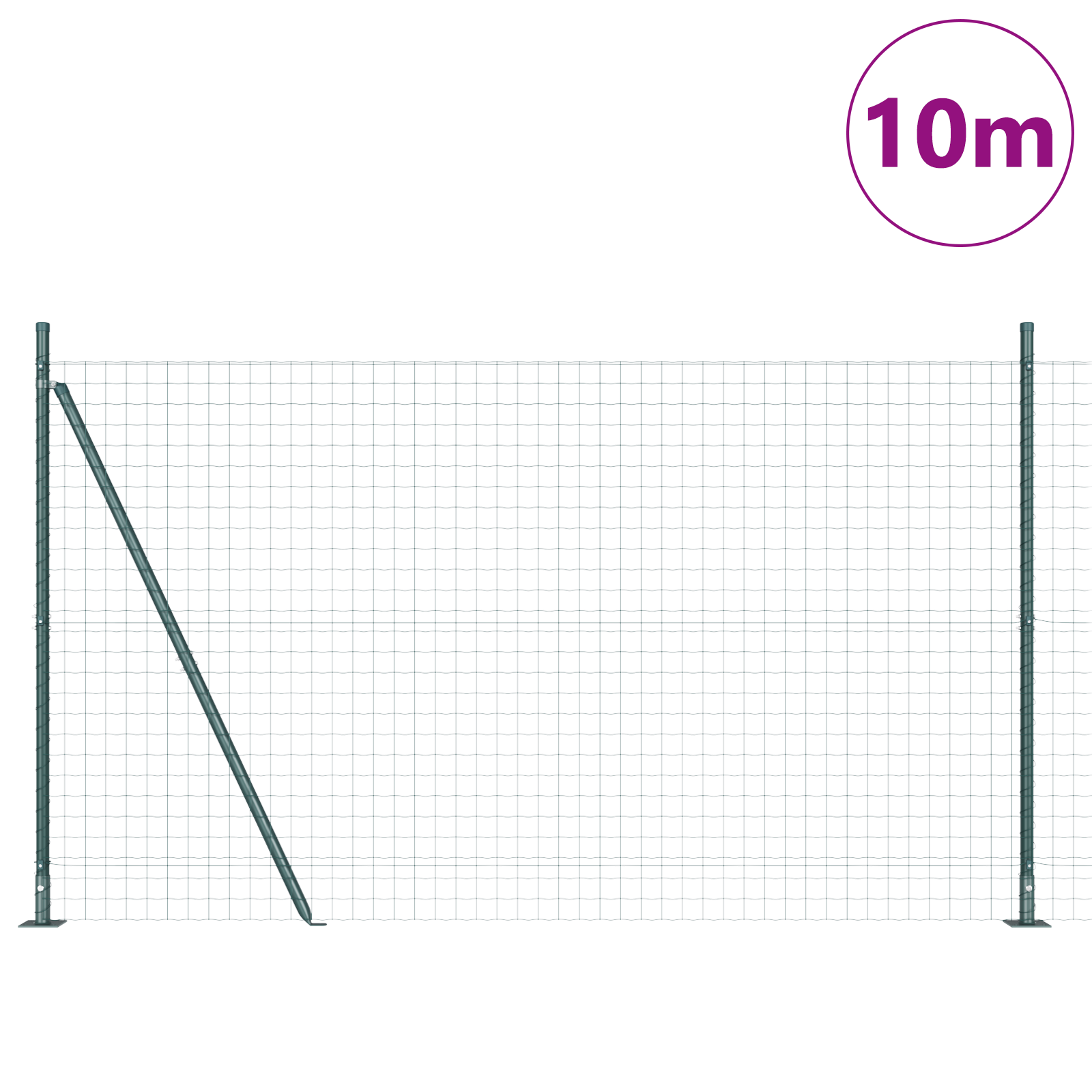 Euro Fence with 7 Flanged Posts 1.6x10 m Galvanised Steel - Image 3