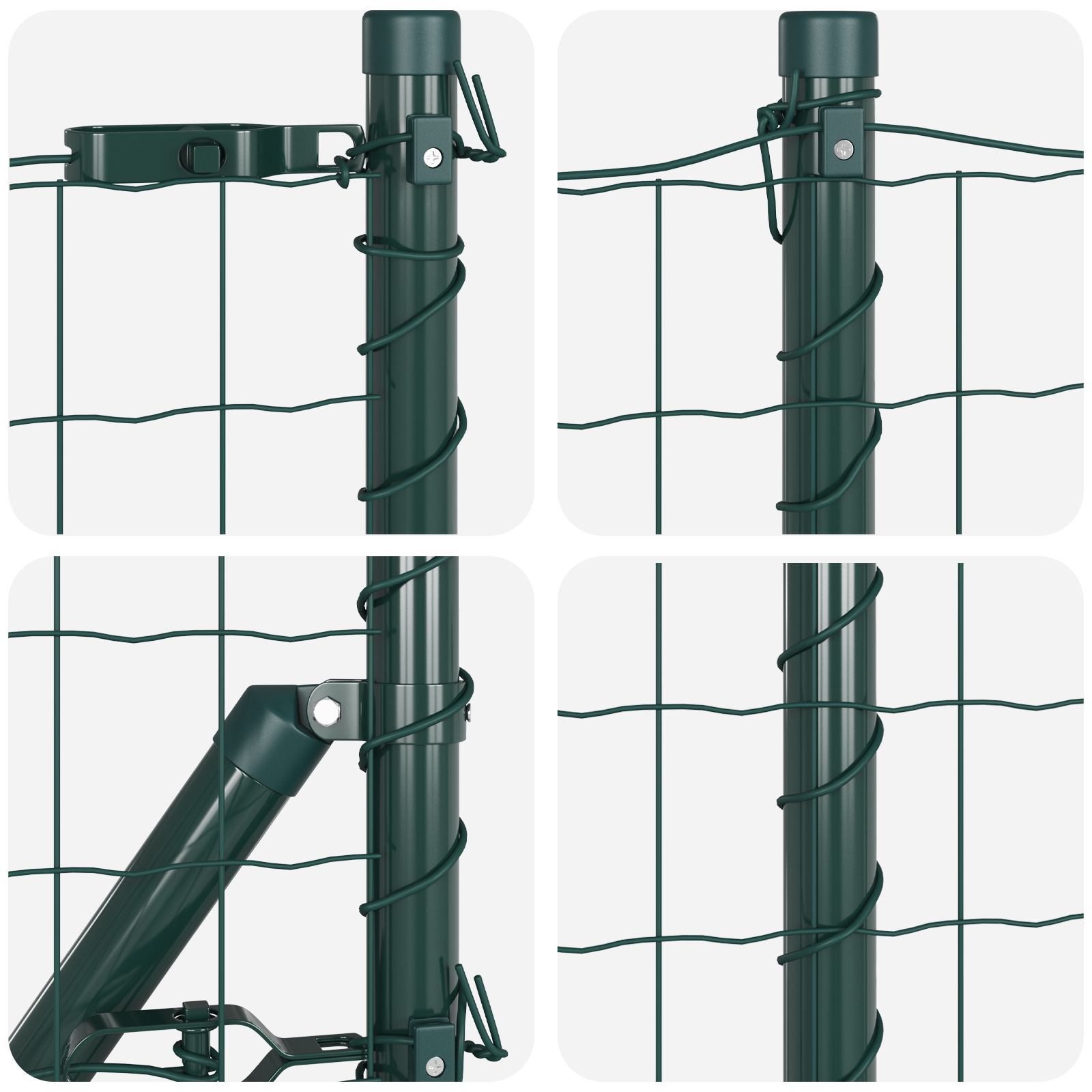 Euro Fence with 7 Flanged Posts 0.6x10 m Galvanised Steel - Image 7