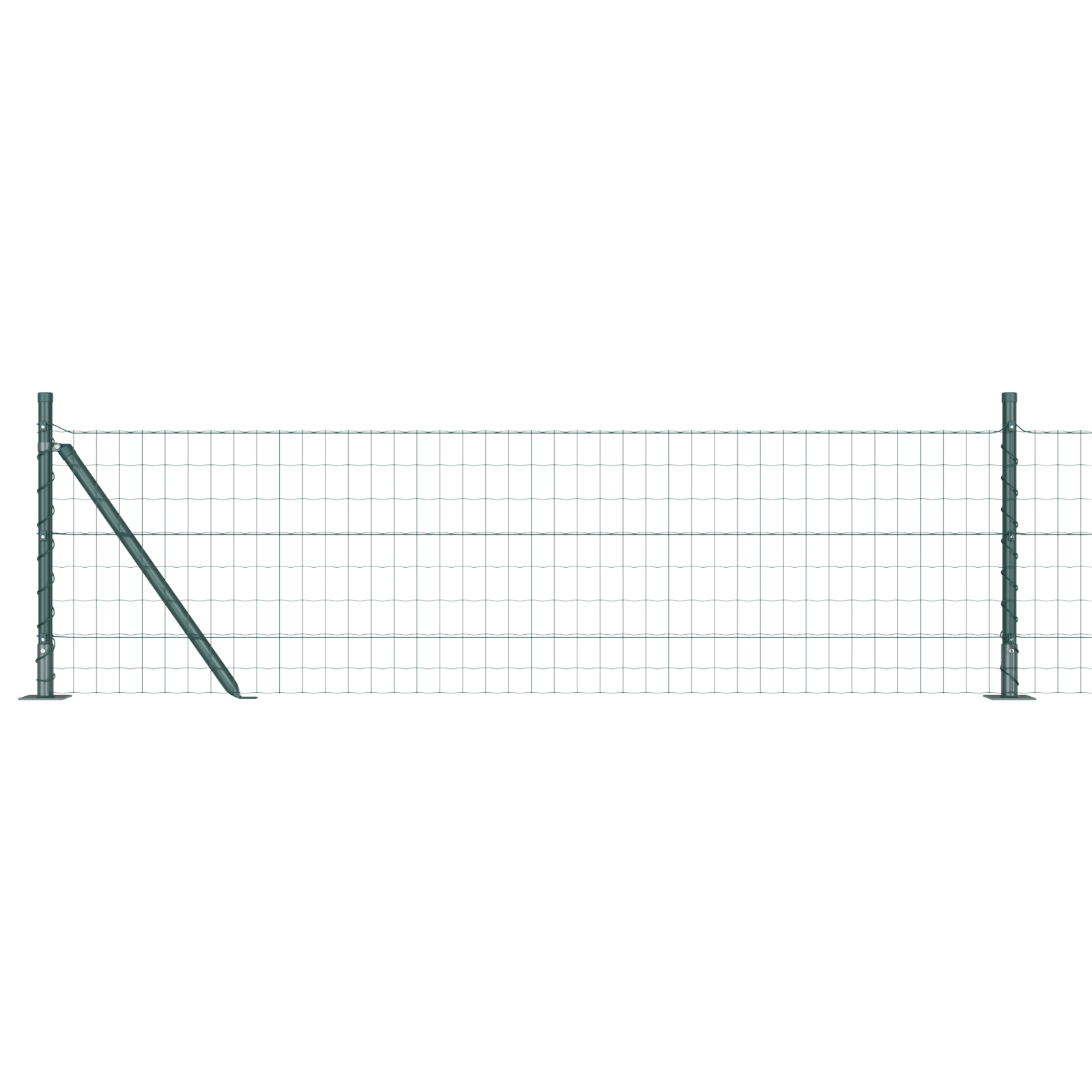 Euro Fence with 7 Flanged Posts 0.6x10 m Galvanised Steel - Image 2