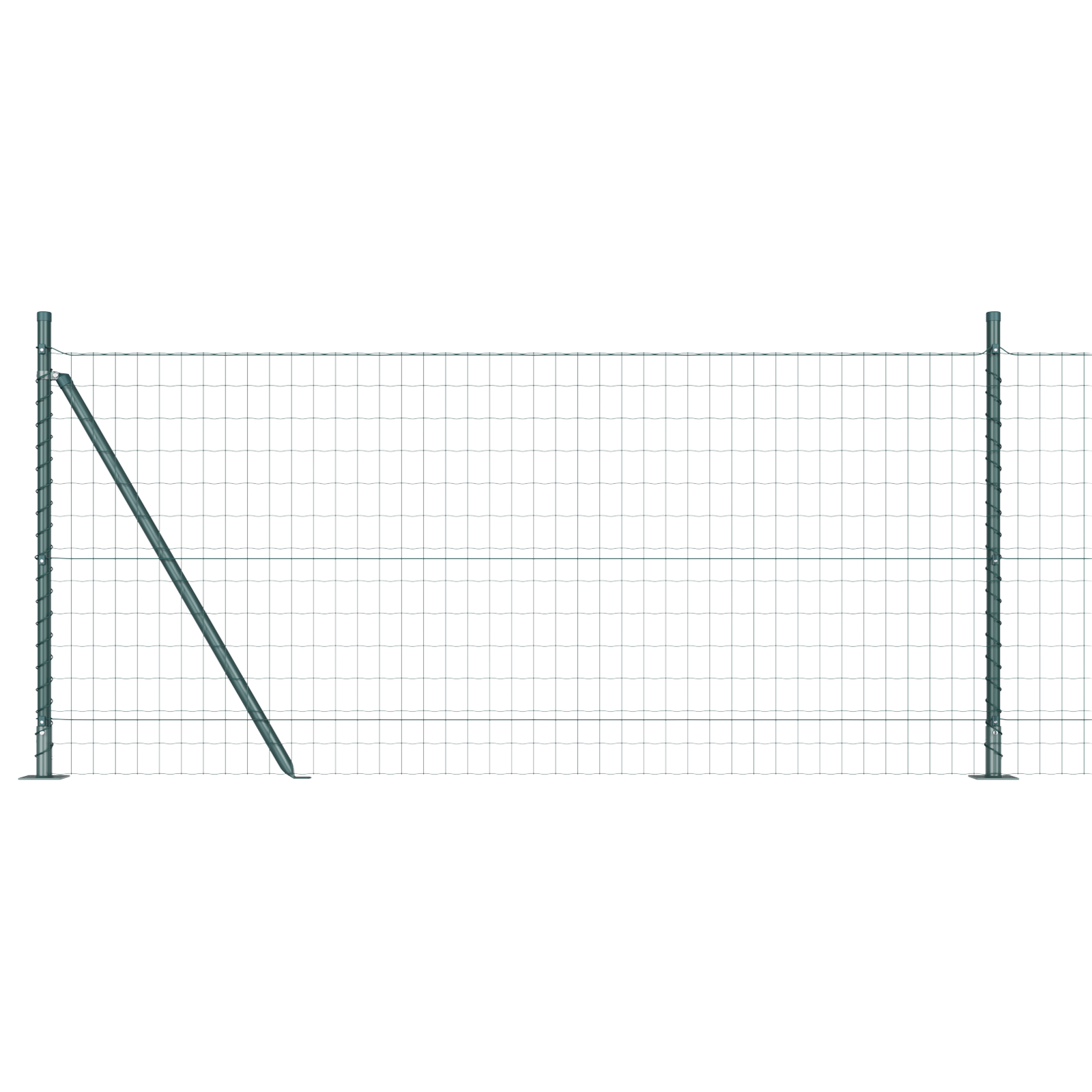 Euro Fence with 7 Flanged Posts 0.8x10 m Galvanised Steel - Image 2