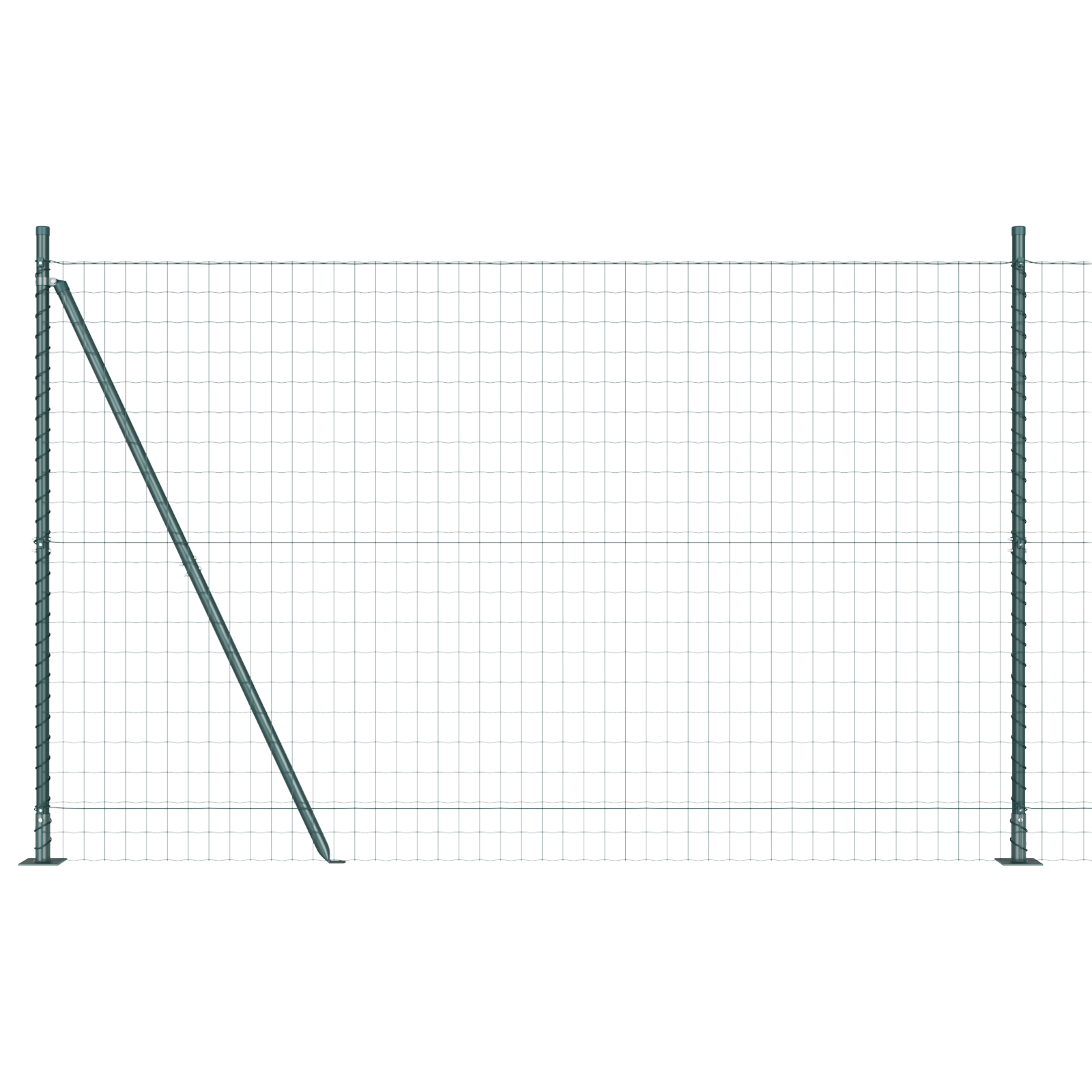 Euro Fence with 7 Flanged Posts 1.6x10 m Galvanised Steel - Image 2