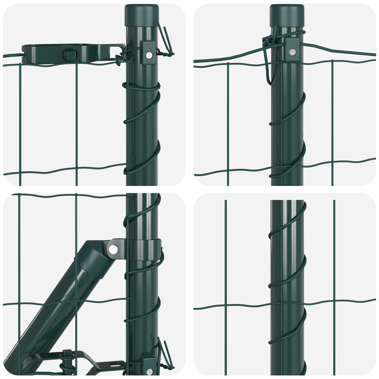 Euro Fence with 7 Flanged Posts 0.6x10 m Galvanised Steel - Image 7