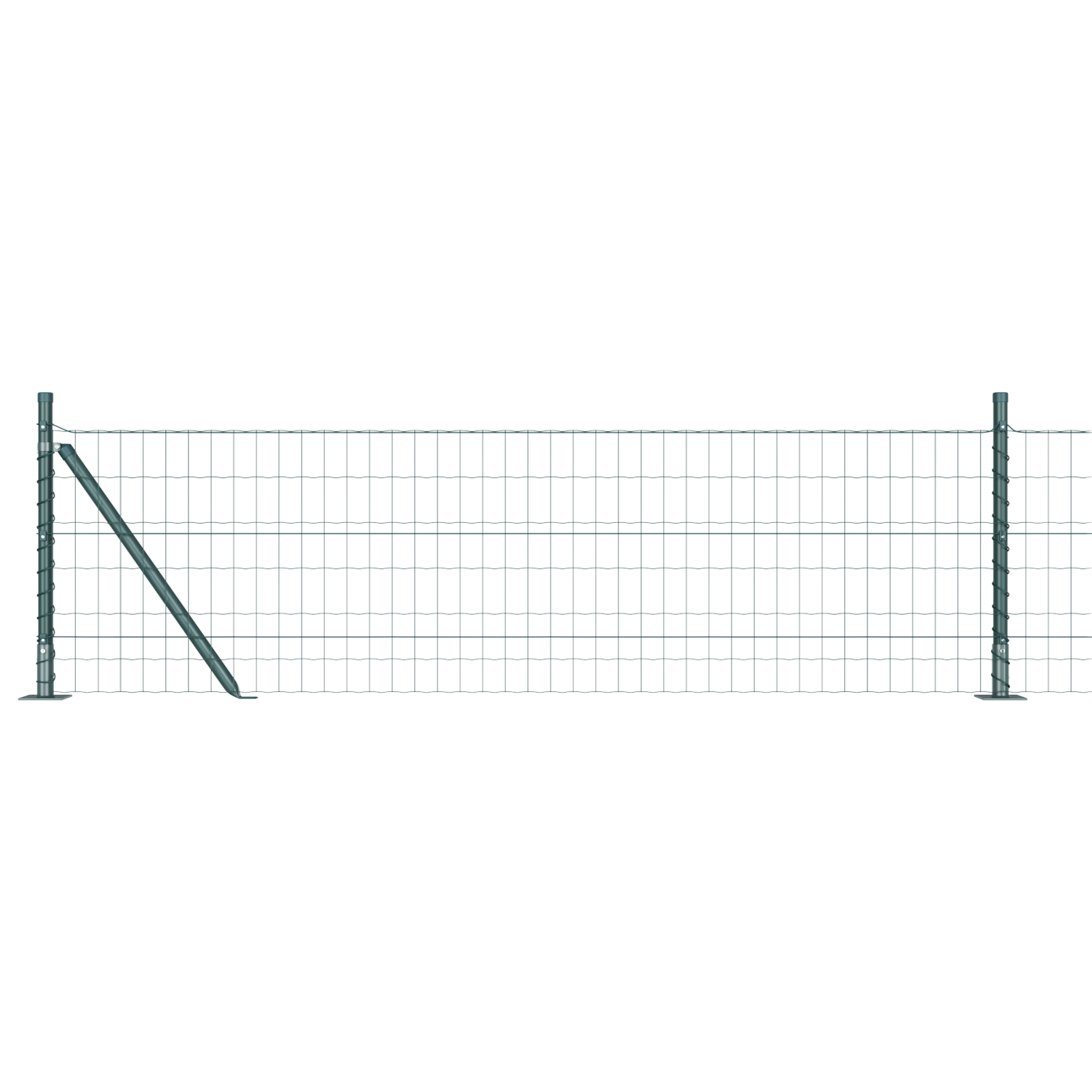 Euro Fence with 7 Flanged Posts 0.6x10 m Galvanised Steel - Image 2