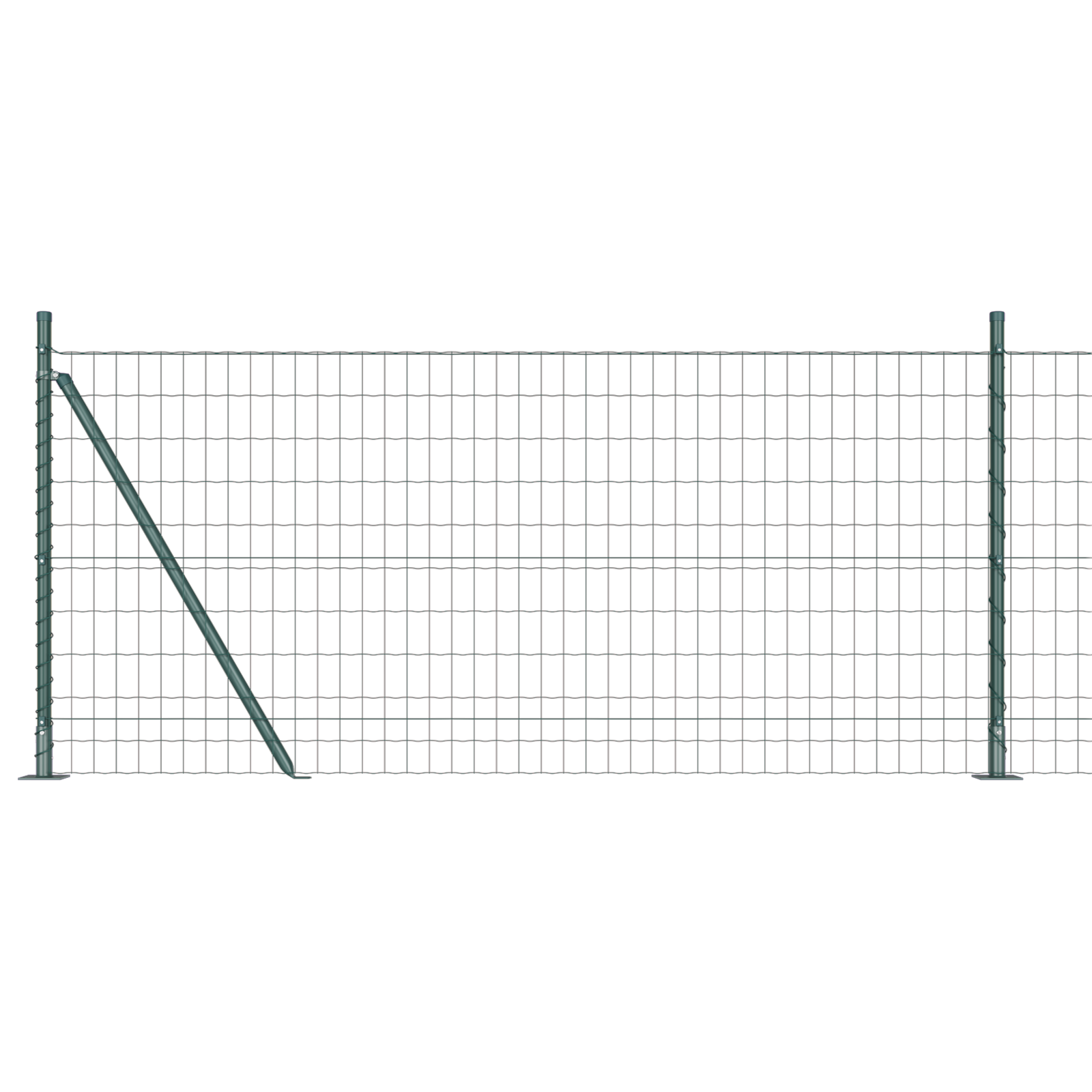 Euro Fence with 7 Flanged Posts 1x10 m Galvanised Steel - Image 2