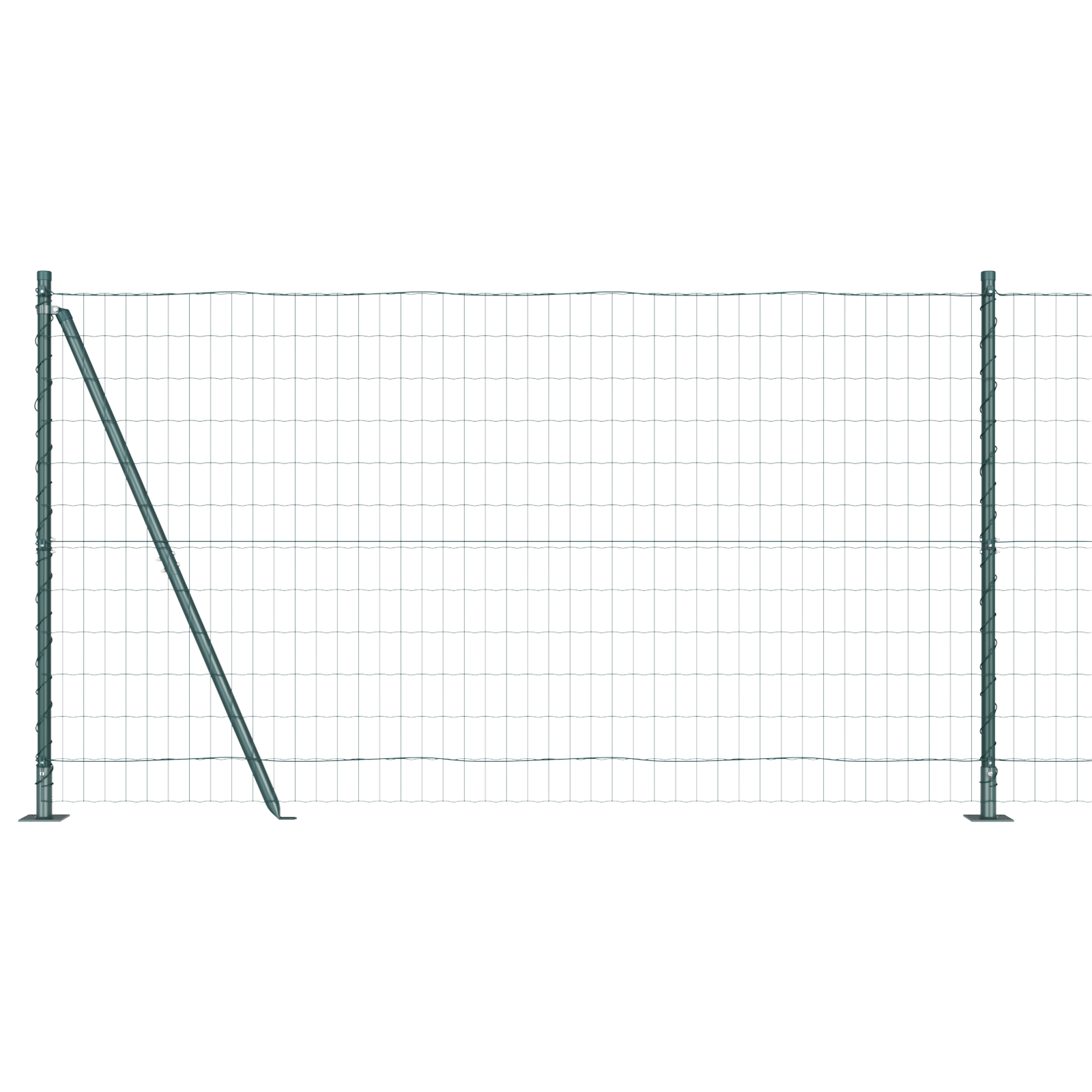 Euro Fence with 7 Flanged Posts 1.2x10 m Galvanised Steel - Image 2