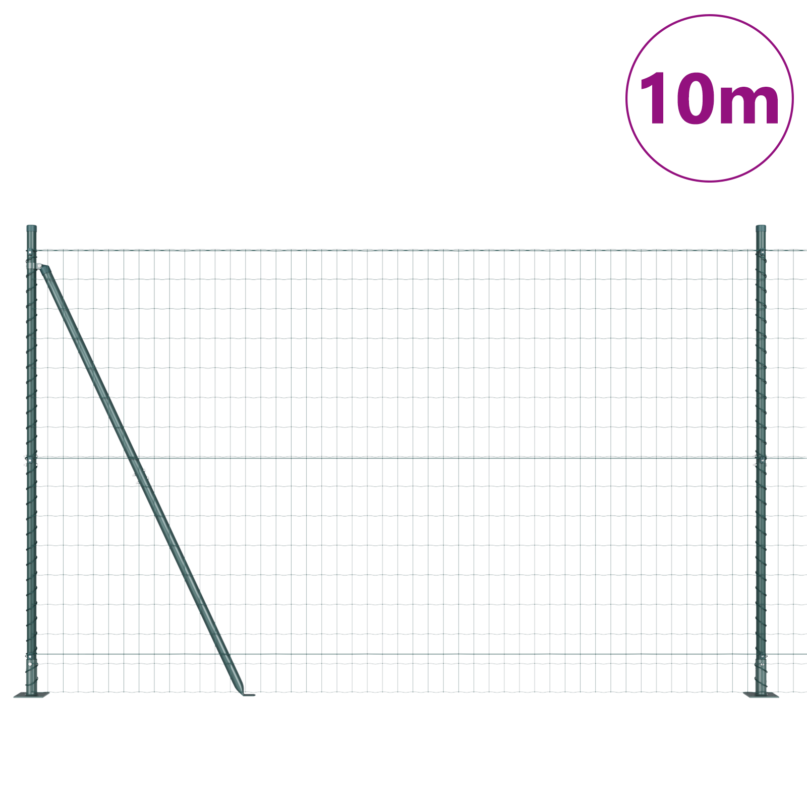 Euro Fence with 7 Flanged Posts 1.4x10 m Galvanised Steel - Image 3