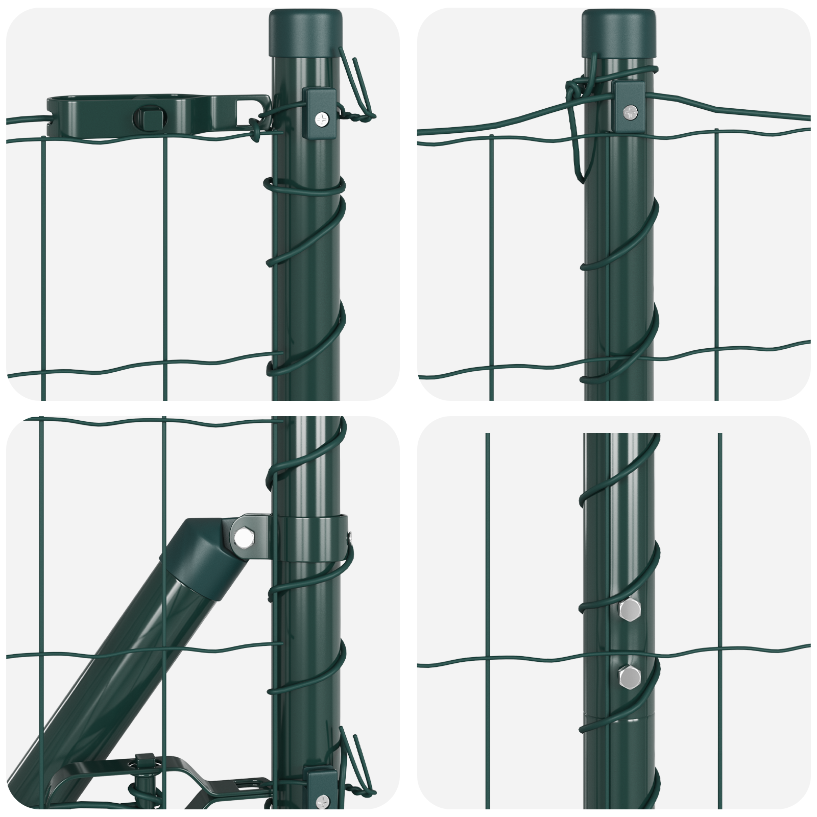 Euro Fence with 7 Flanged Posts 1.6x10 m Galvanised Steel - Image 7