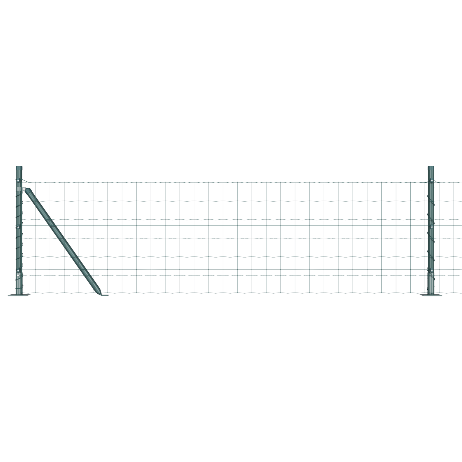 Euro Fence with 7 Flanged Posts 0.4x10 m Galvanised Steel - Image 2