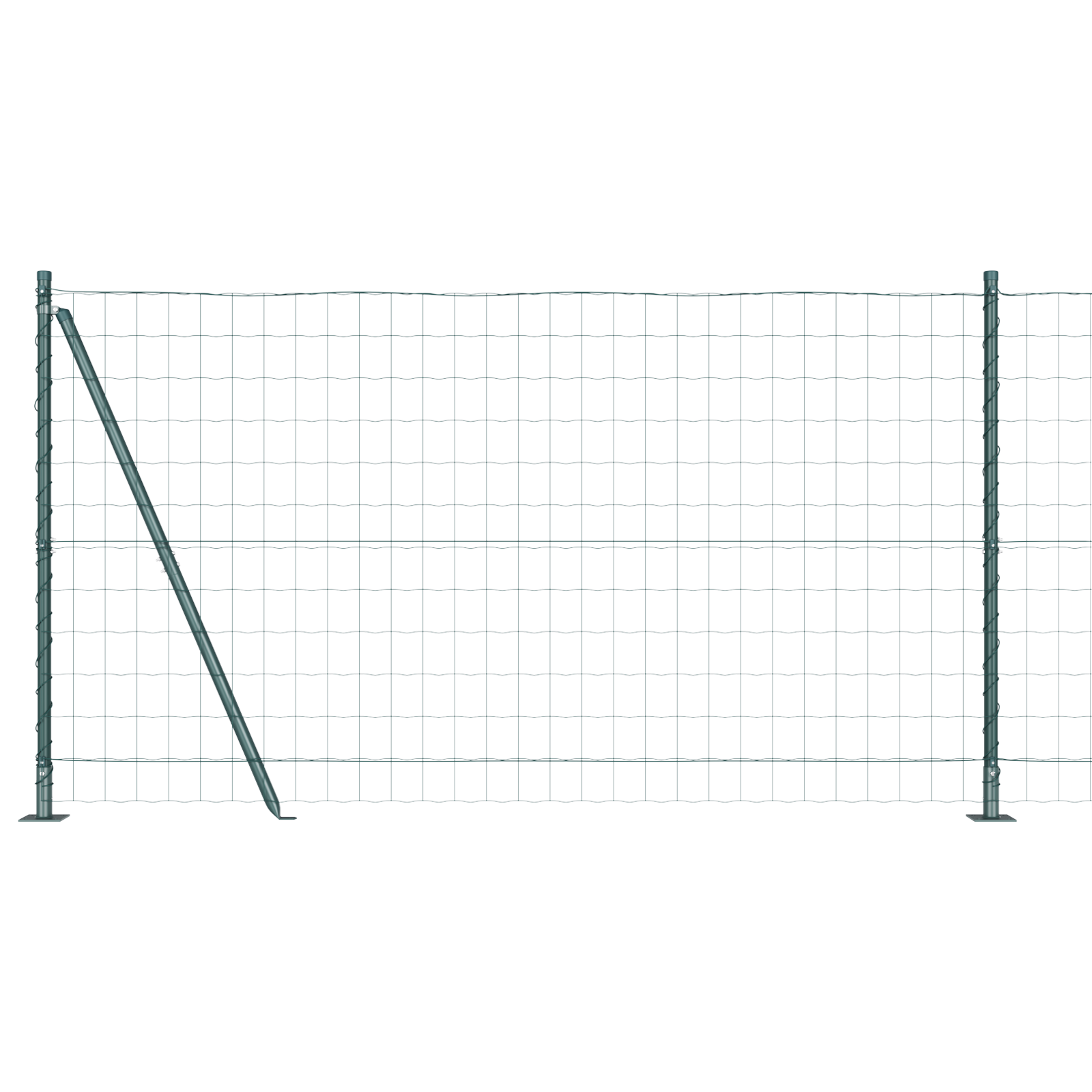 Euro Fence with 7 Flanged Posts 1.2x10 m Galvanised Steel - Image 2
