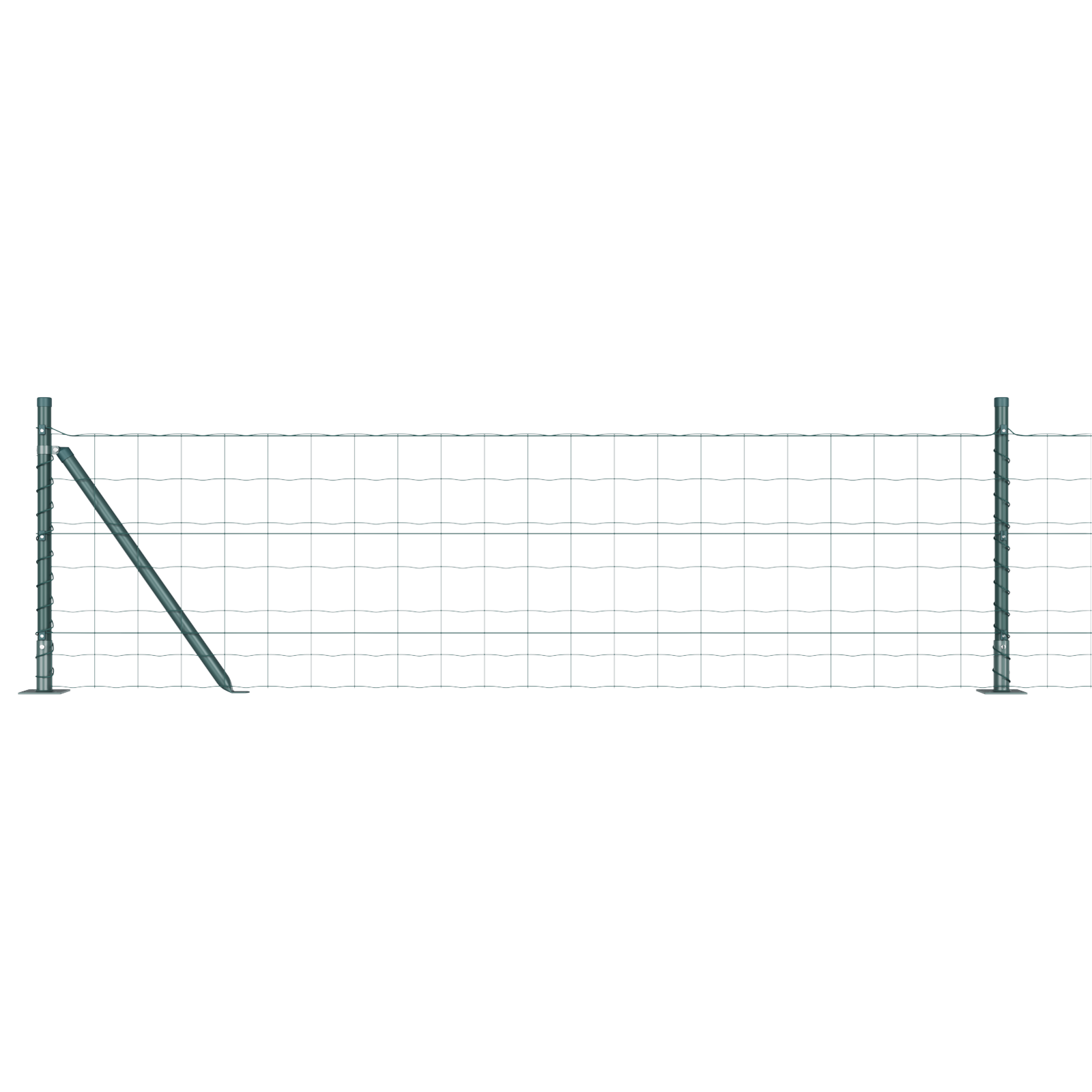 Euro Fence with 7 Flanged Posts 0.6x10 m Galvanised Steel - Image 2