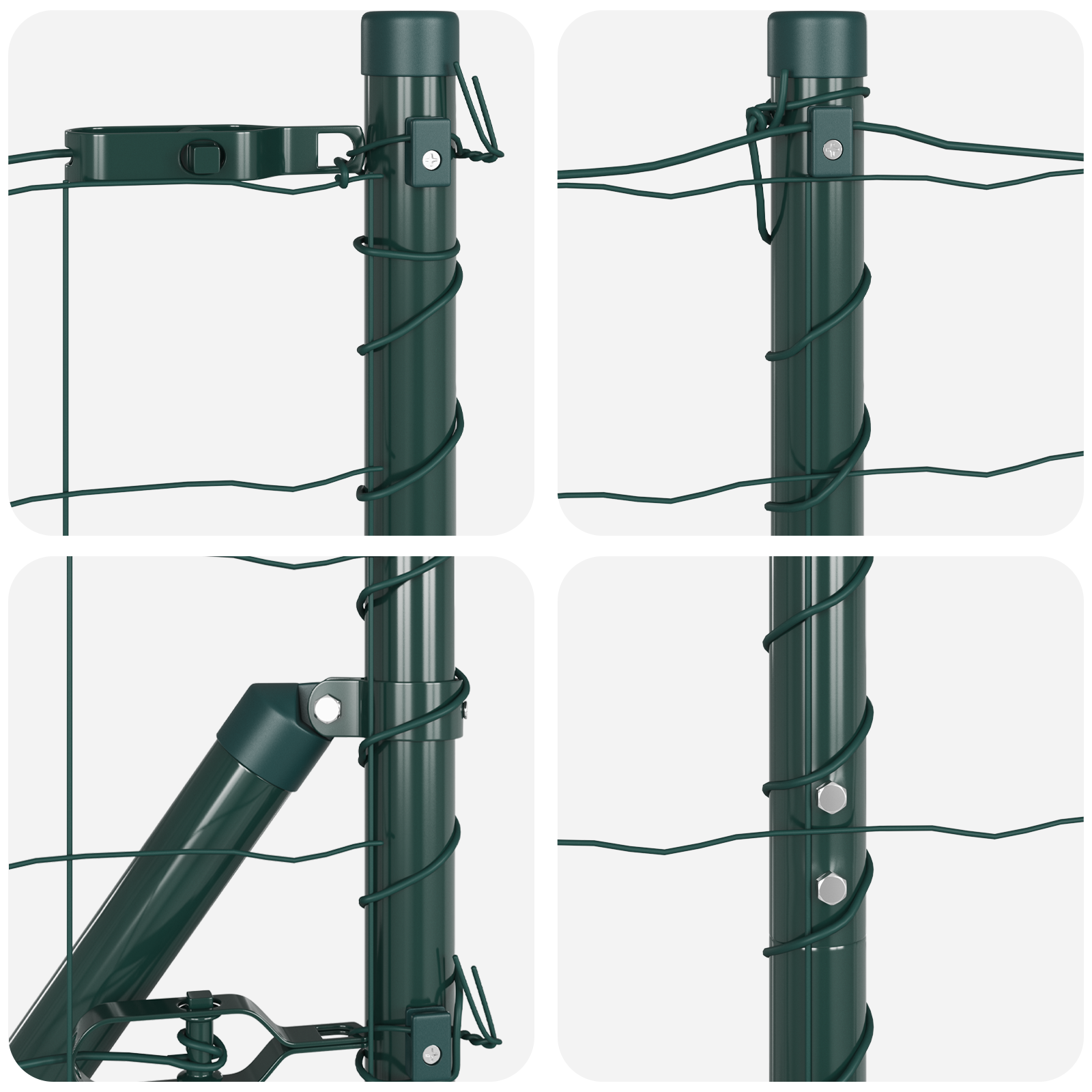 Euro Fence with 7 Flanged Posts 1.6x10 m Galvanised Steel - Image 7
