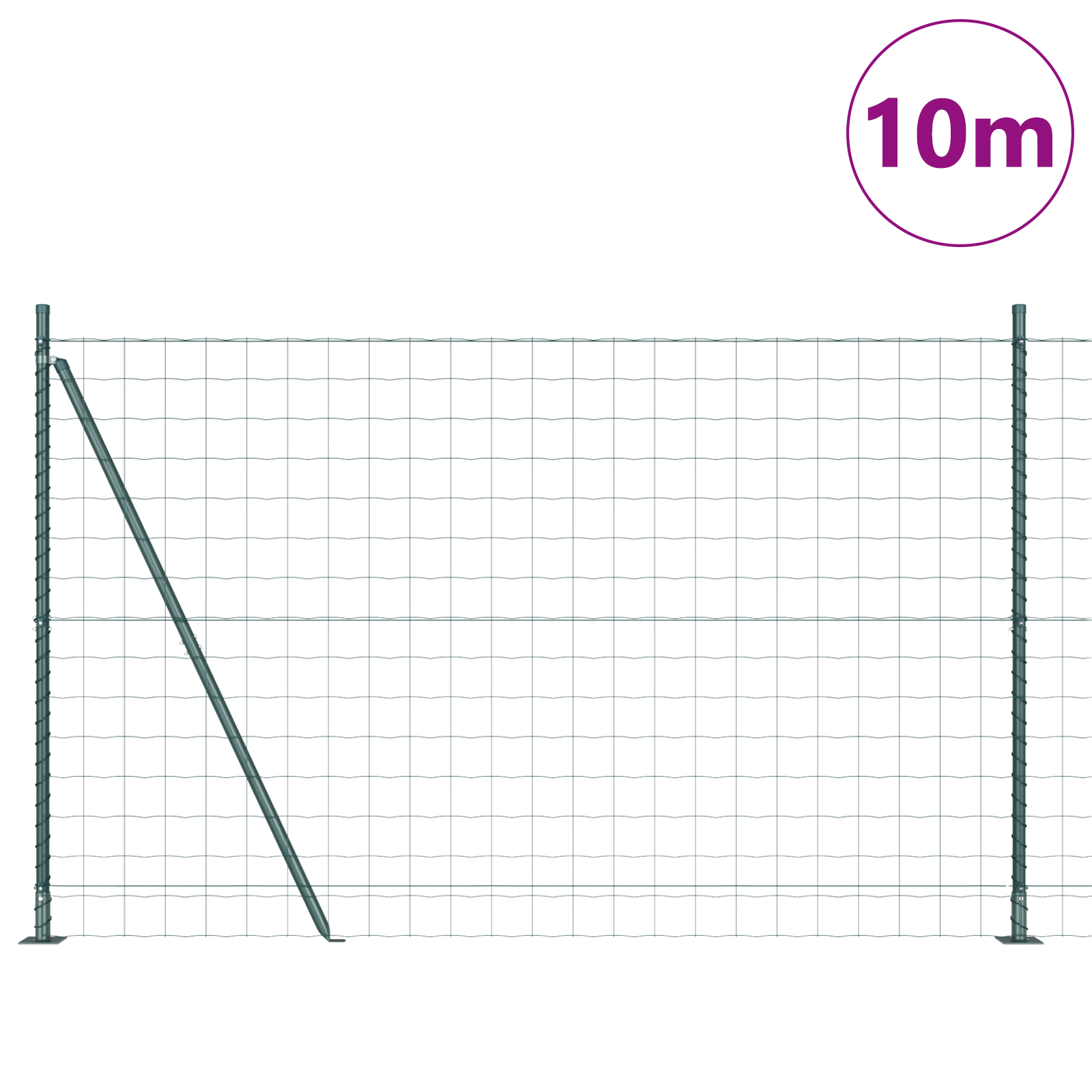 Euro Fence with 7 Flanged Posts 1.6x10 m Galvanised Steel - Image 3