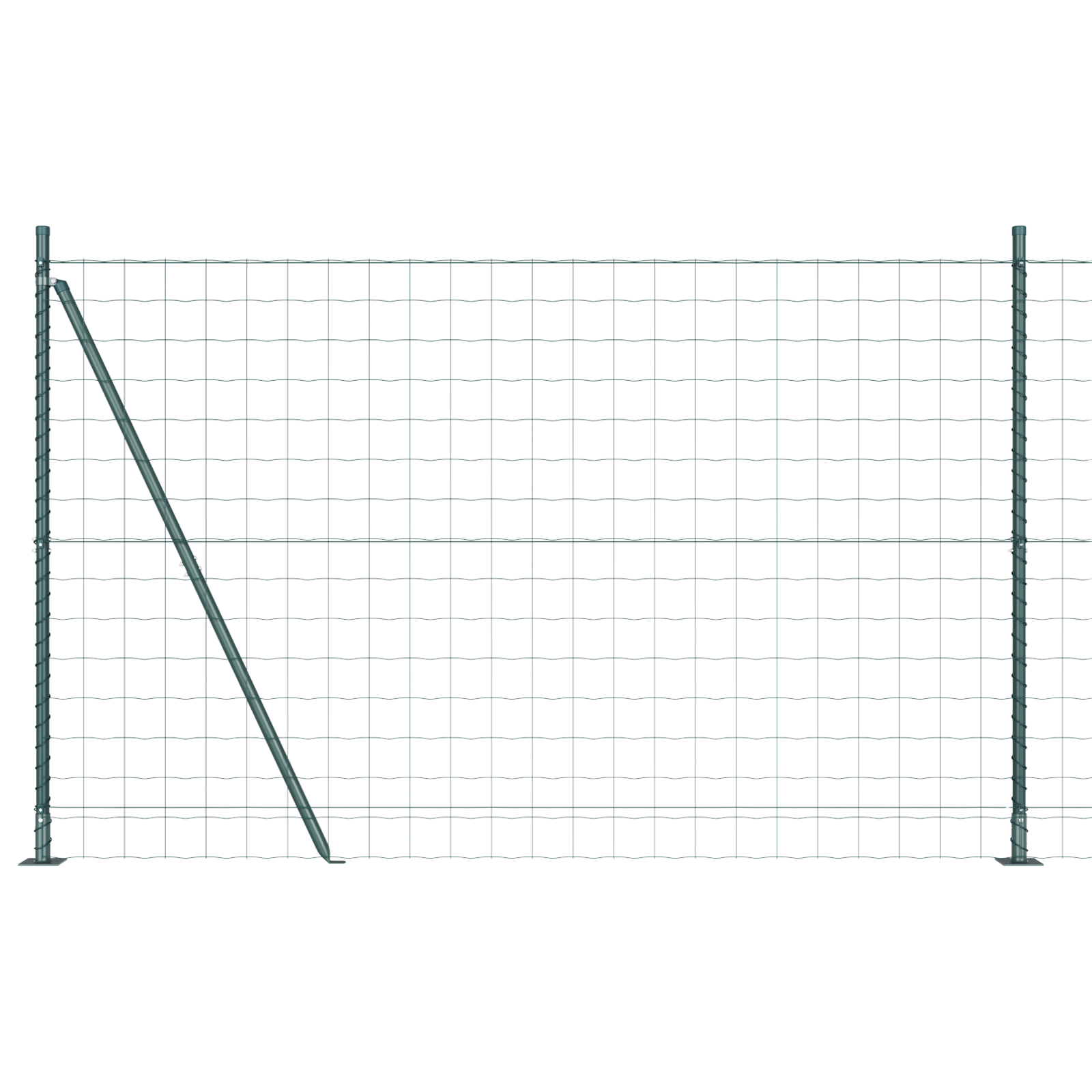 Euro Fence with 7 Flanged Posts 1.6x10 m Galvanised Steel - Image 2