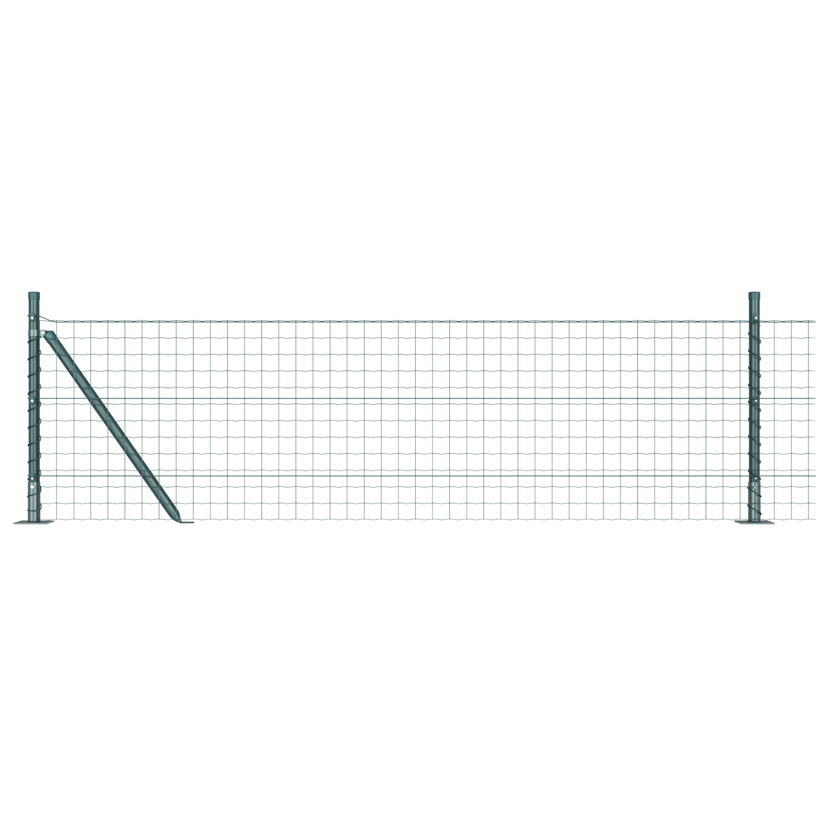 Euro Fence with 13 Flanged Posts 0.4x25 m Galvanised Steel - Image 2