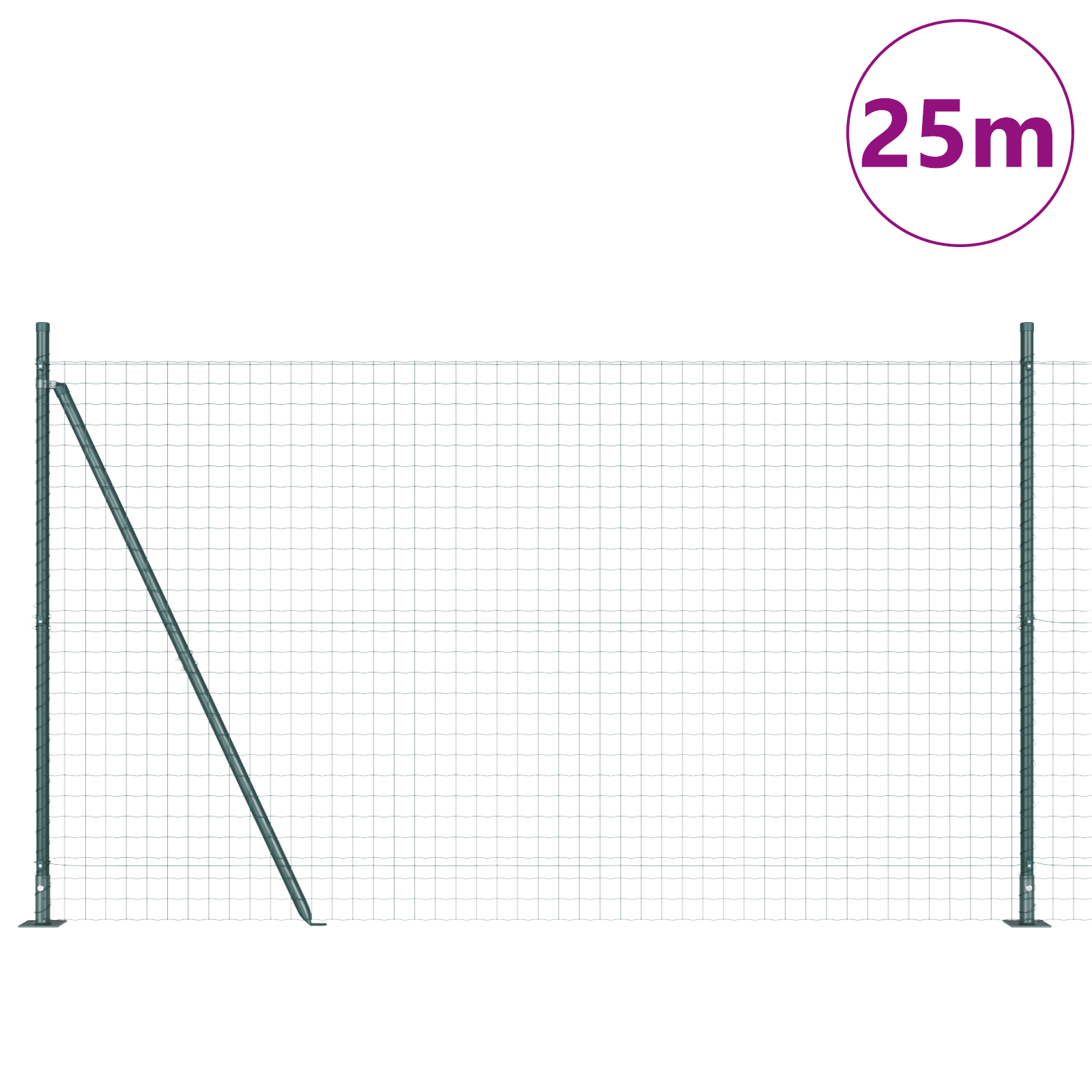 Euro Fence with 13 Flanged Posts 1.2x25 m Galvanised Steel - Image 3