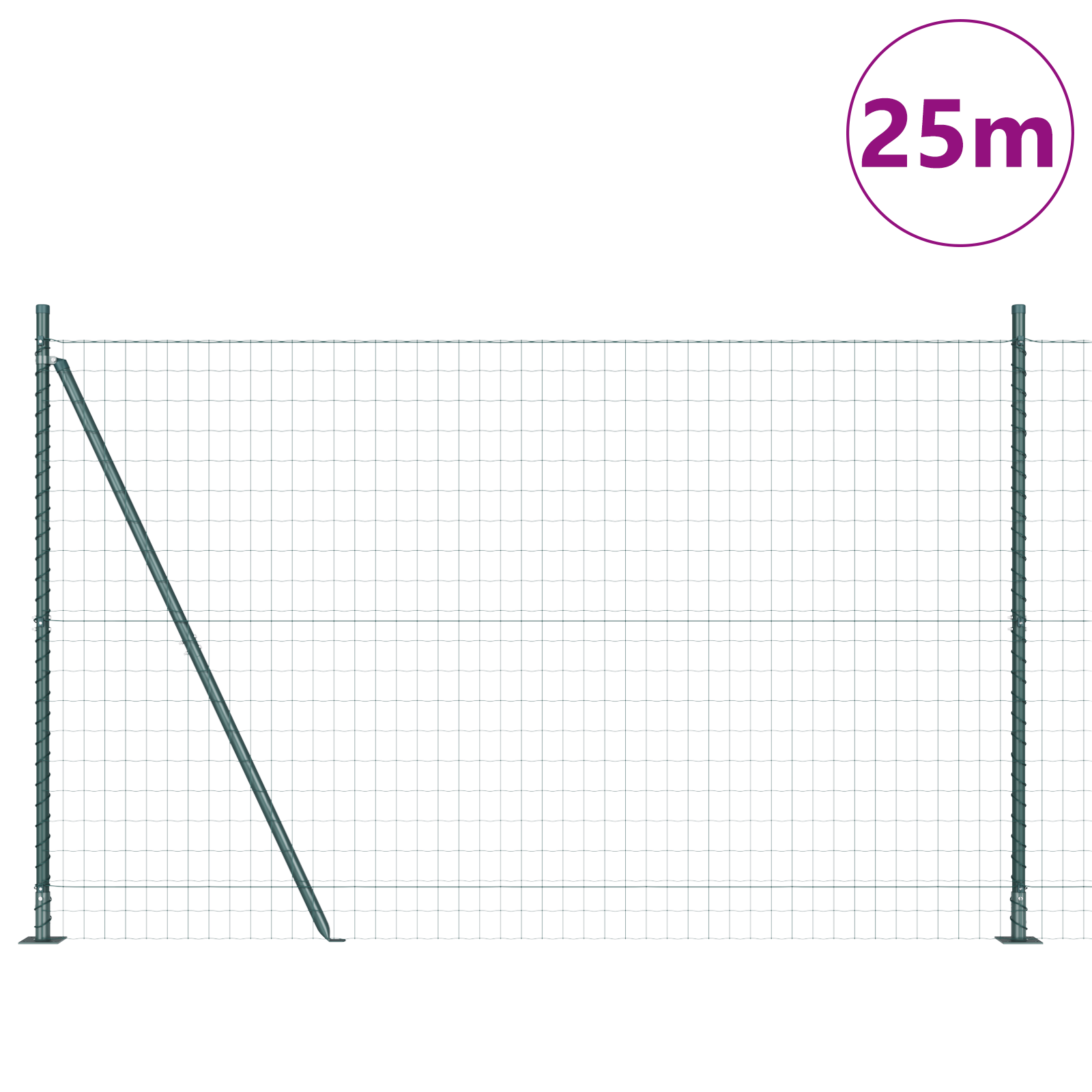 Euro Fence with 13 Flanged Posts 1.2x25 m Galvanised Steel - Image 3