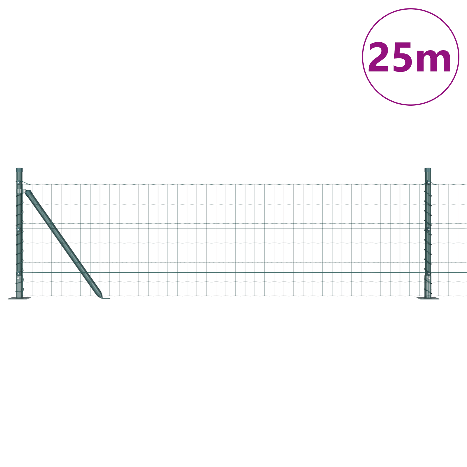 Euro Fence with 13 Flanged Posts 0.4x25 m Galvanised Steel - Image 3