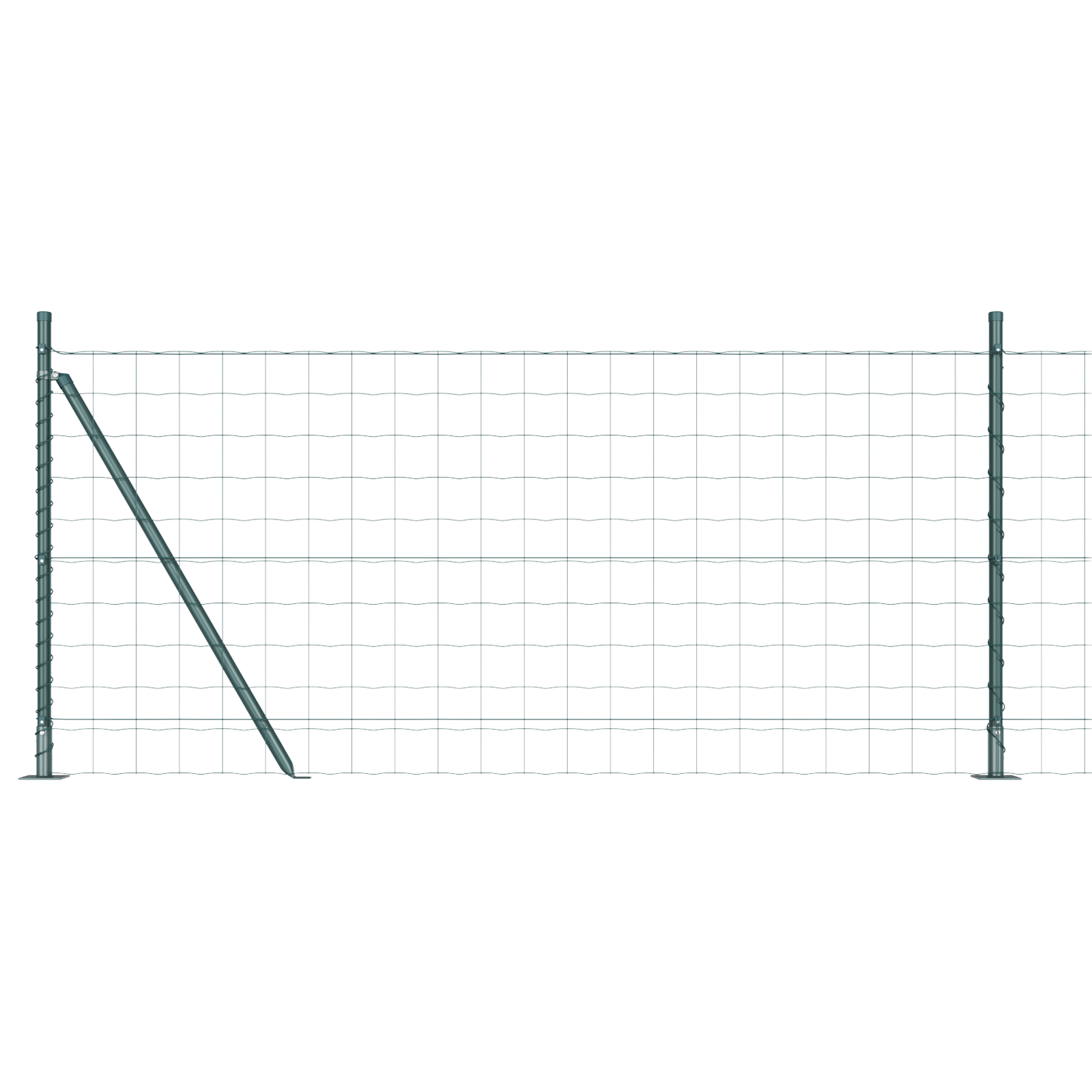 Euro Fence with 13 Flanged Posts 0.8x25 m Galvanised Steel - Image 2