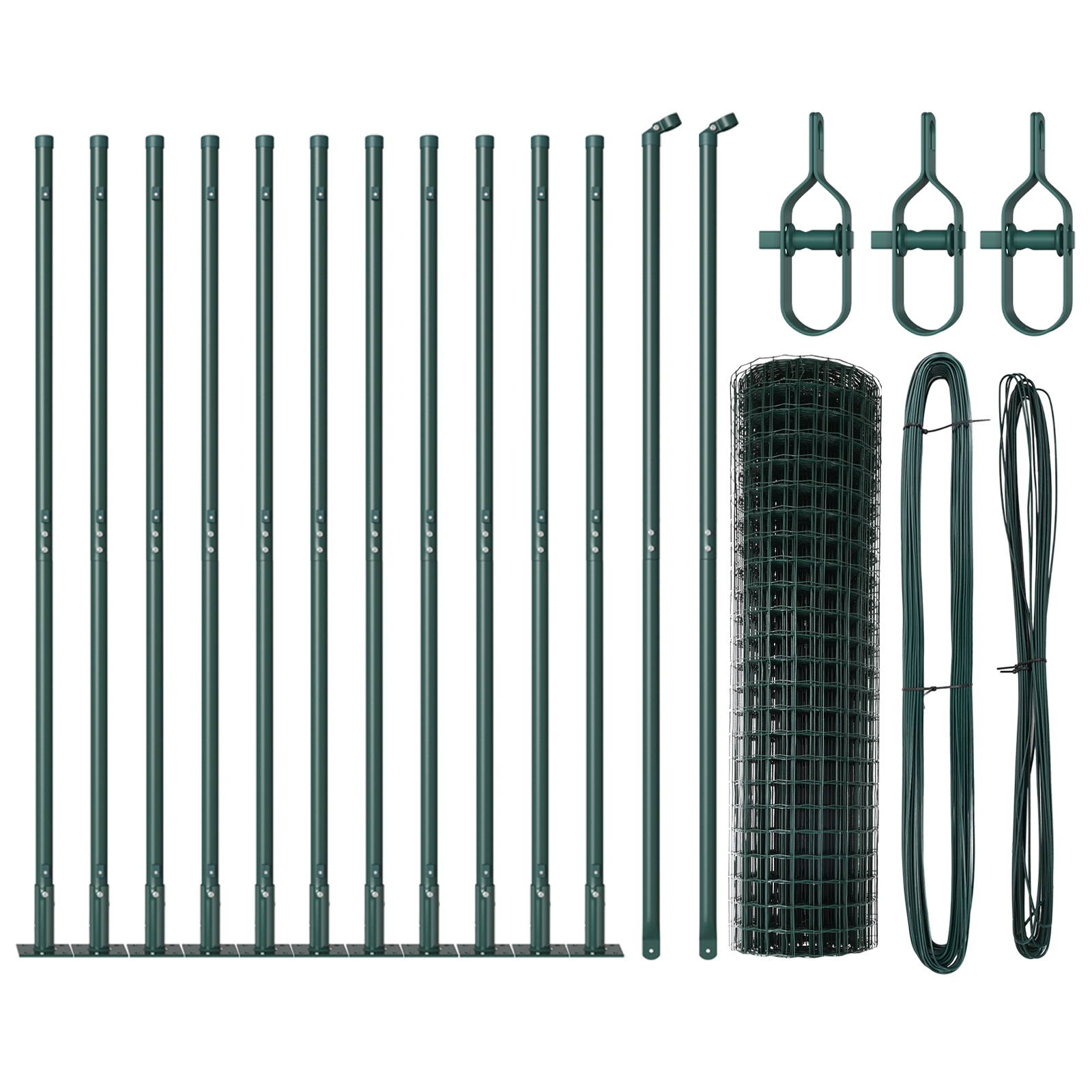 Euro Fence Set of 2 Green Steel, PVC coating 25 x 1.0 m Durable - Image 4