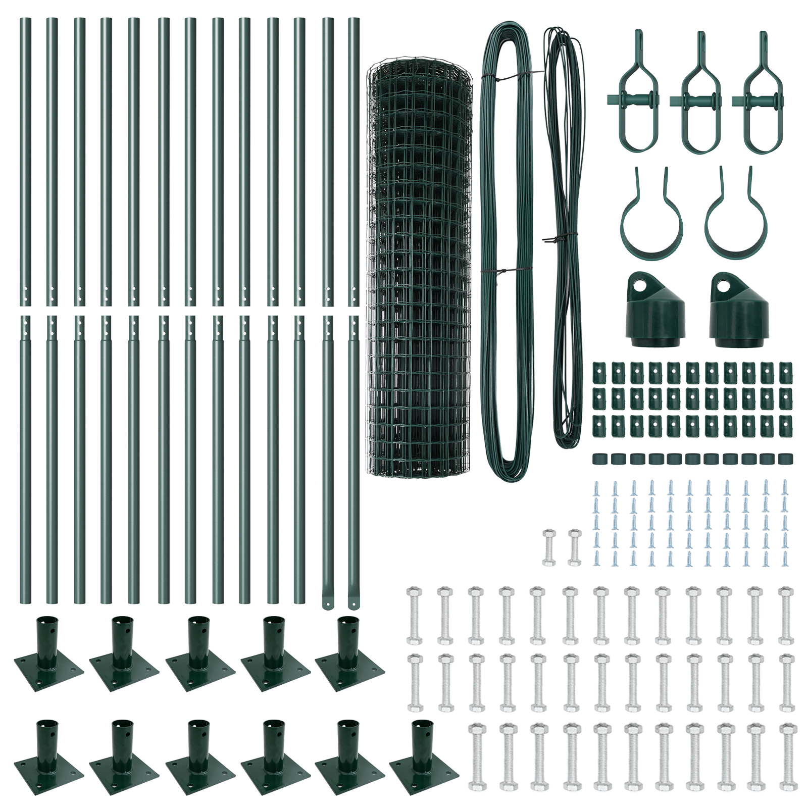 Euro Fence Set of 2 Green Steel, PVC coating 25 x 1.0 m Durable - Image 5
