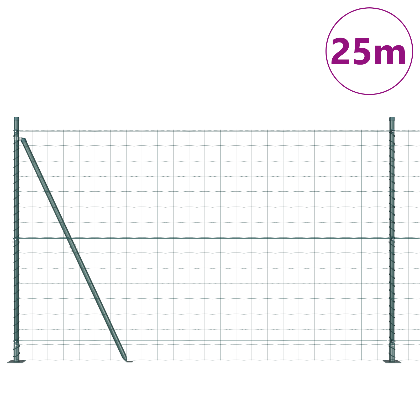 Euro Fence with 13 Flanged Posts 1.2x25 m Galvanised Steel - Image 3