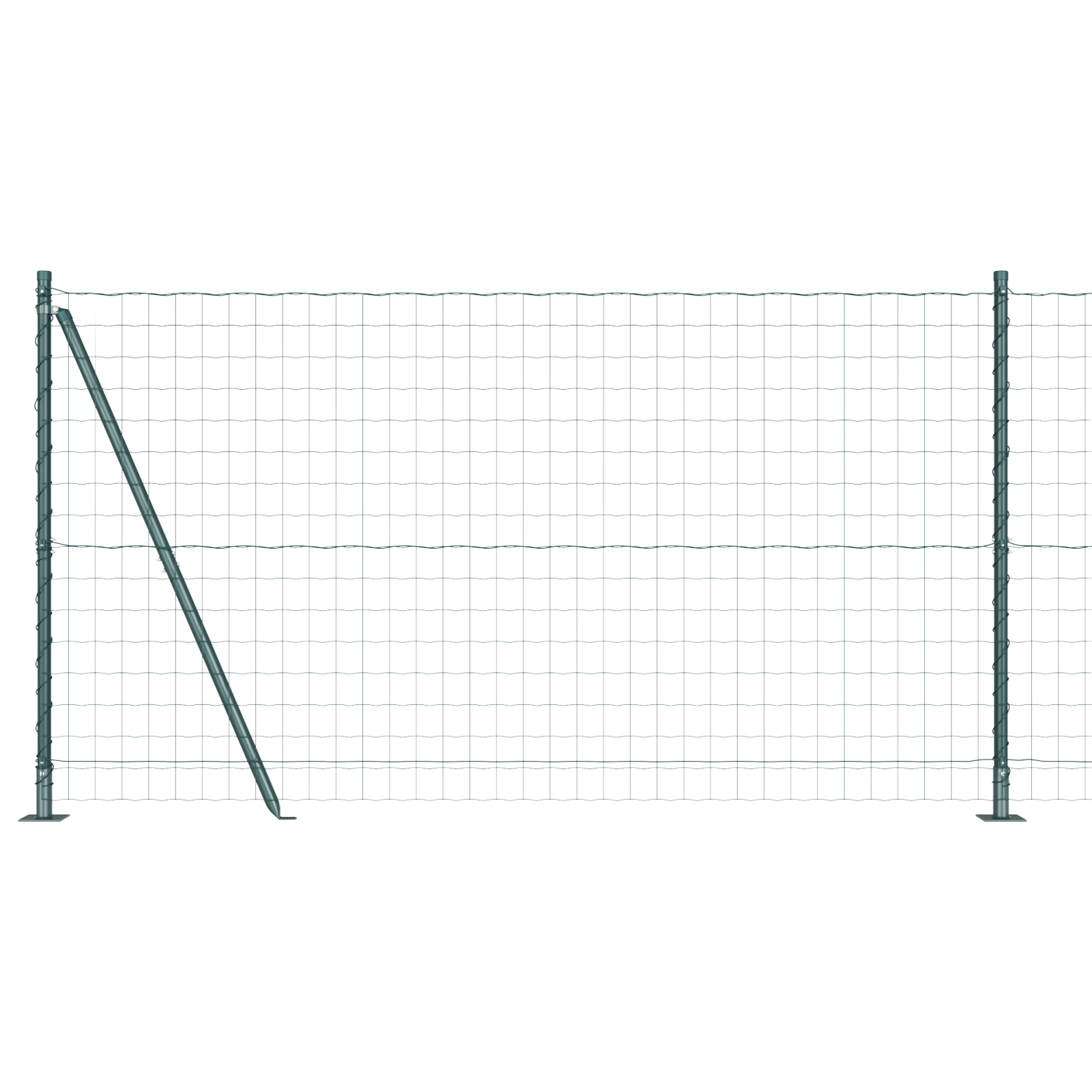 Euro Fence Set of 2 Green Metal, Plastic Coating 10 x 1.2 m - Image 2