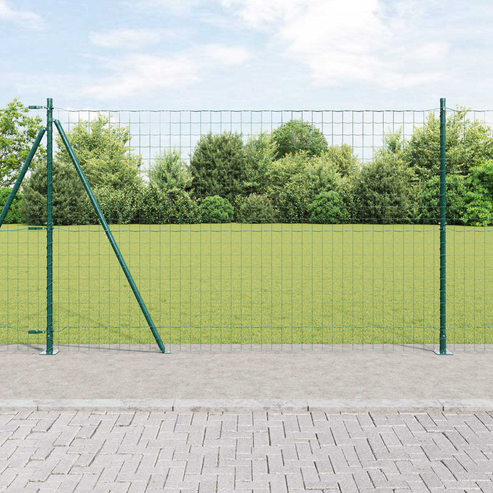 Euro Fence Set of 2 Green Metal 10 x 1.5 metres Durable