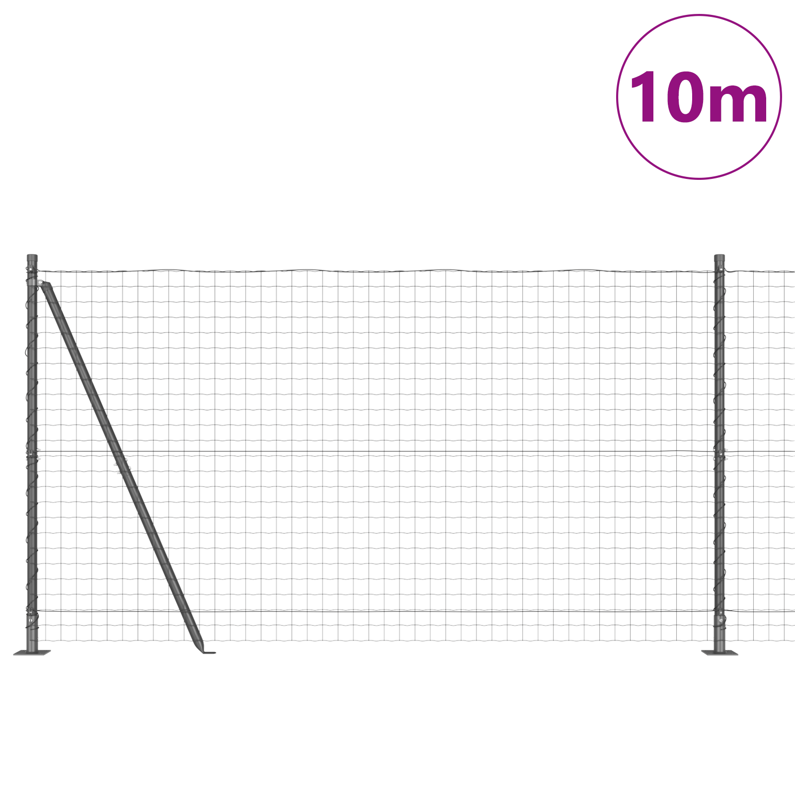 Euro Fence with 7 Flanged Posts 1.2x10 m Galvanised Steel - Image 3