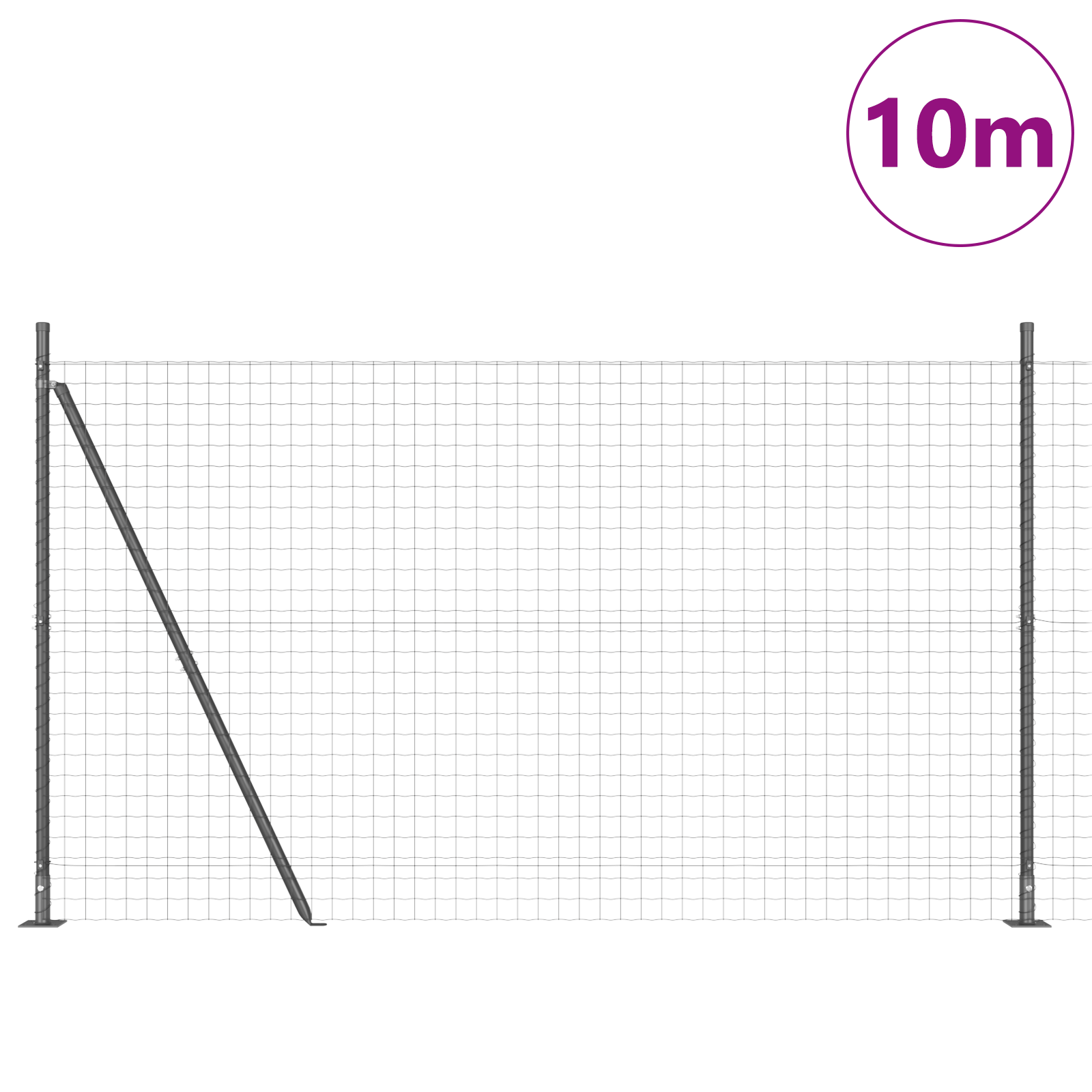 Euro Fence with 7 Flanged Posts 1.4x10 m Galvanised Steel - Image 3