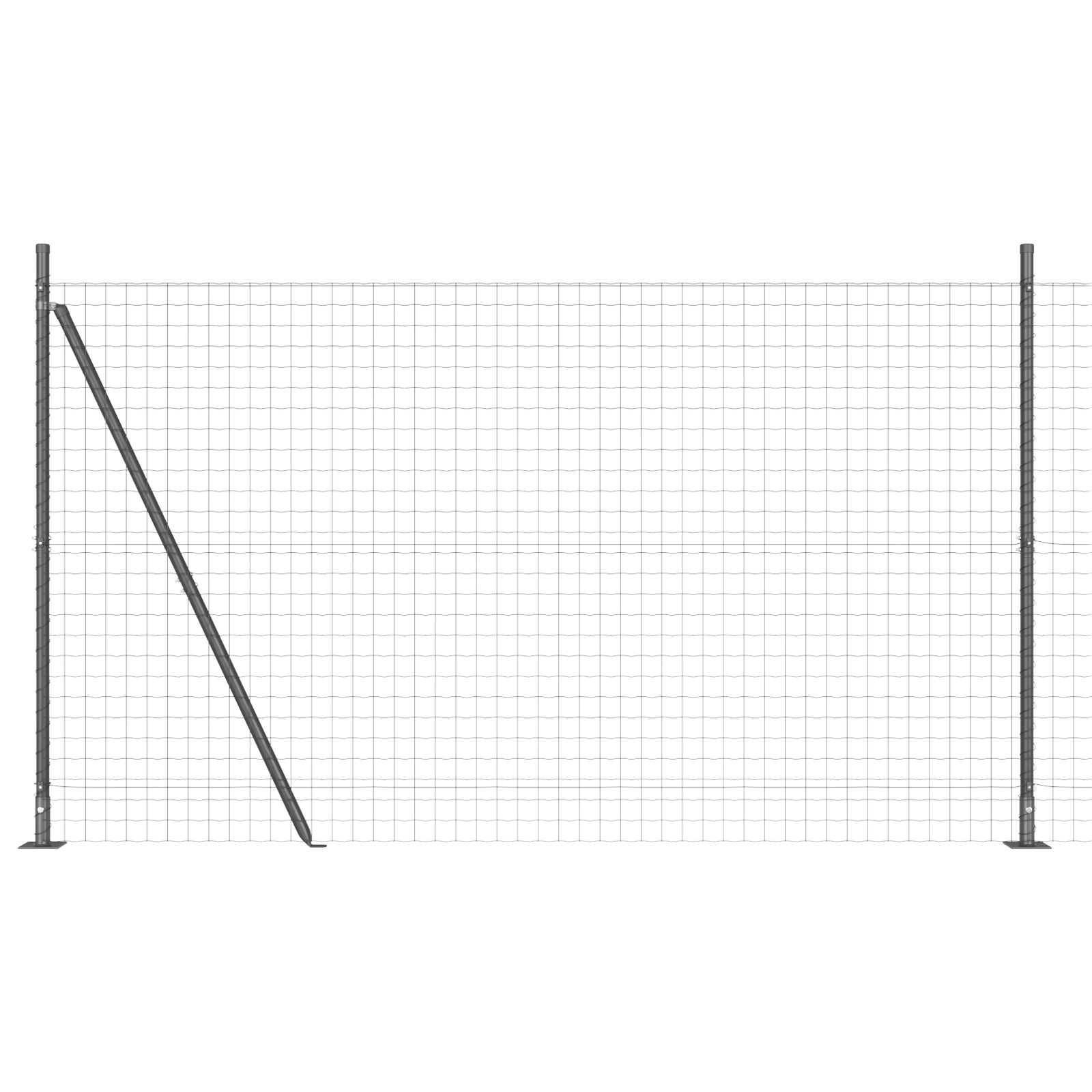Euro Fence with 7 Flanged Posts 1.4x10 m Galvanised Steel - Image 2