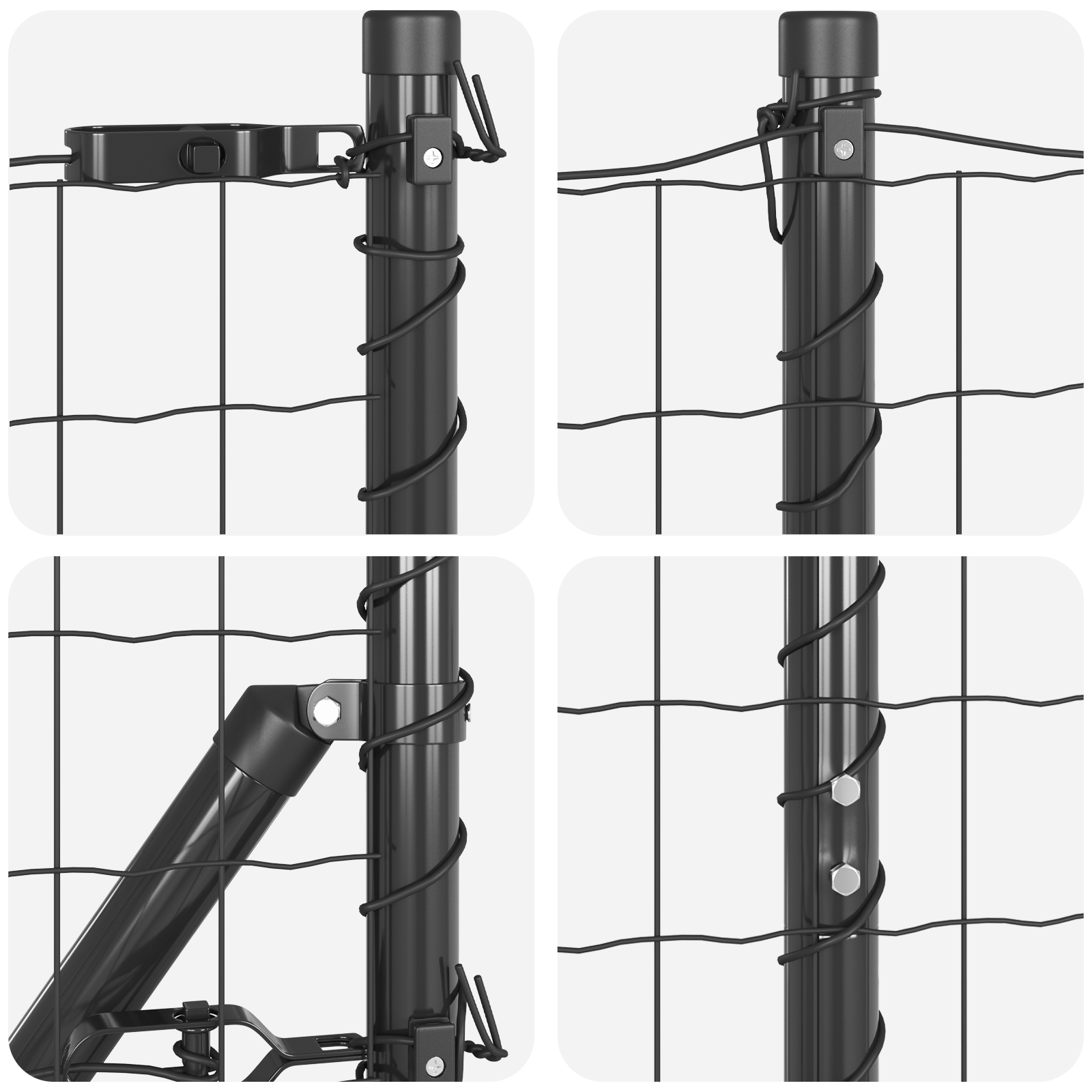 Euro Fence with 7 Flanged Posts 1.6x10 m Galvanised Steel - Image 7