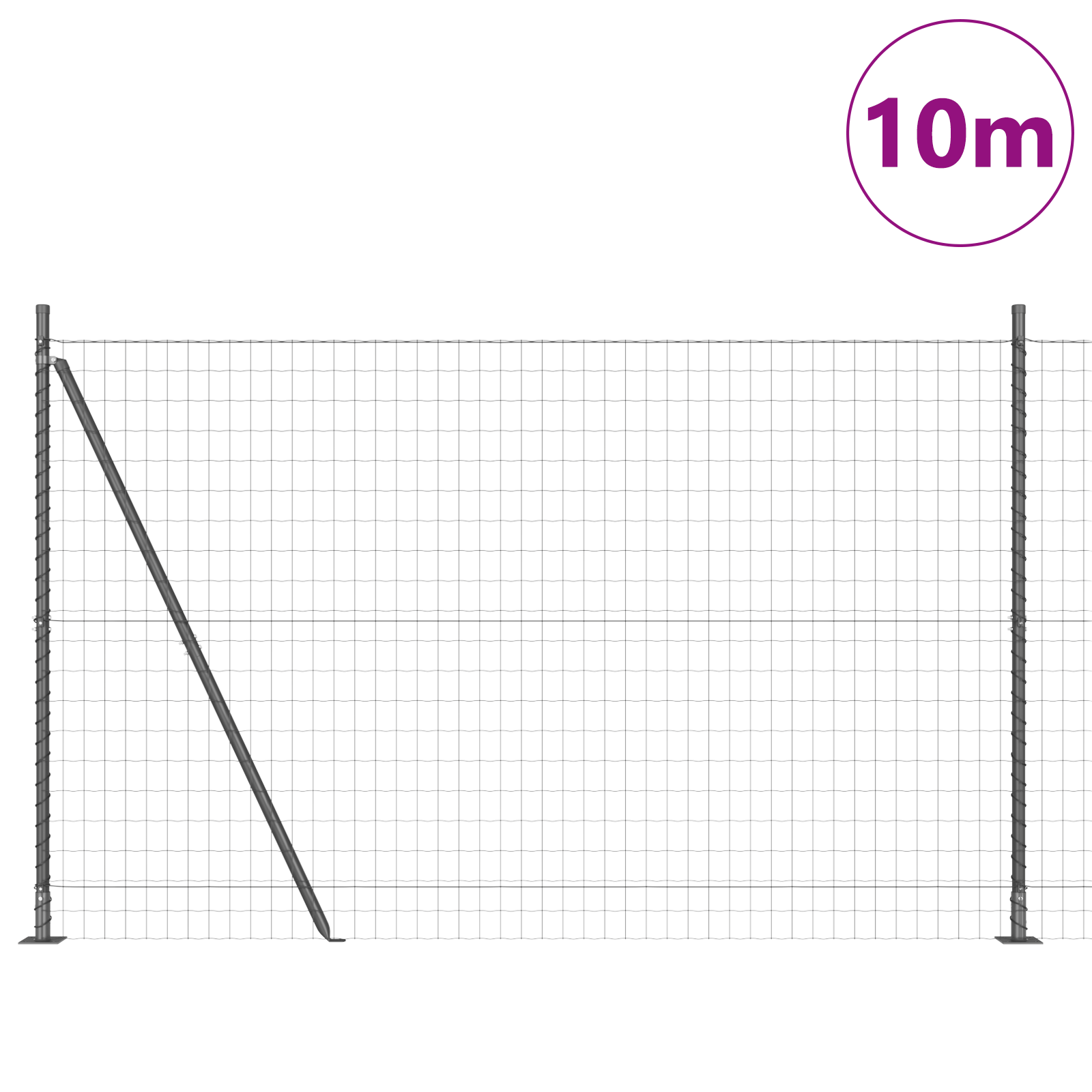 Euro Fence with 7 Flanged Posts 1.6x10 m Galvanised Steel - Image 3