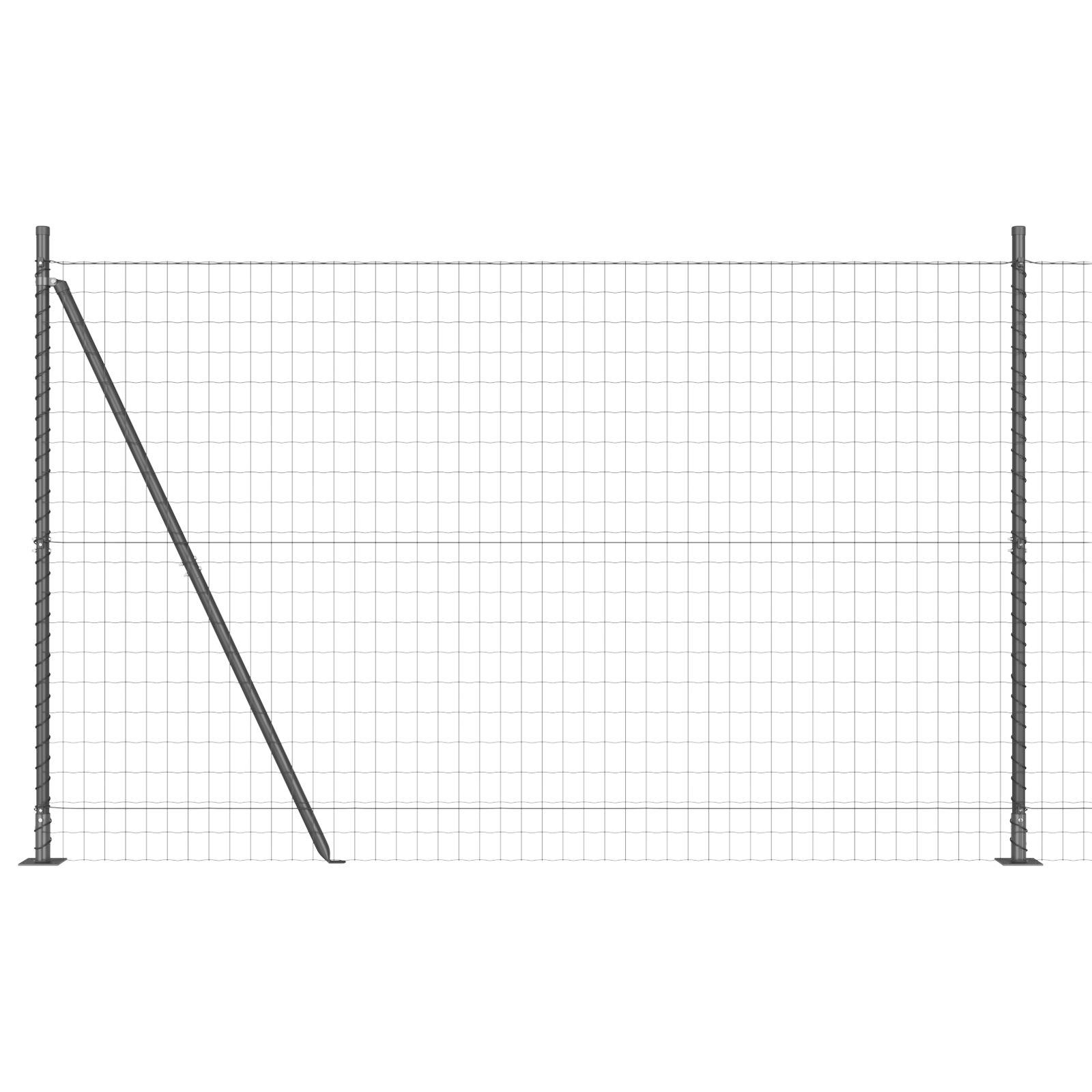 Euro Fence with 7 Flanged Posts 1.6x10 m Galvanised Steel - Image 2