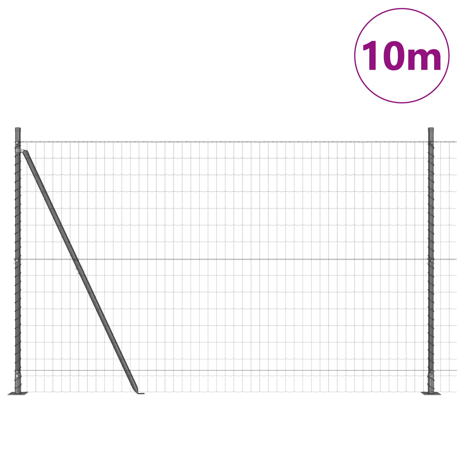 Euro Fence with 7 Flanged Posts 1.6x10 m Galvanised Steel - Image 3
