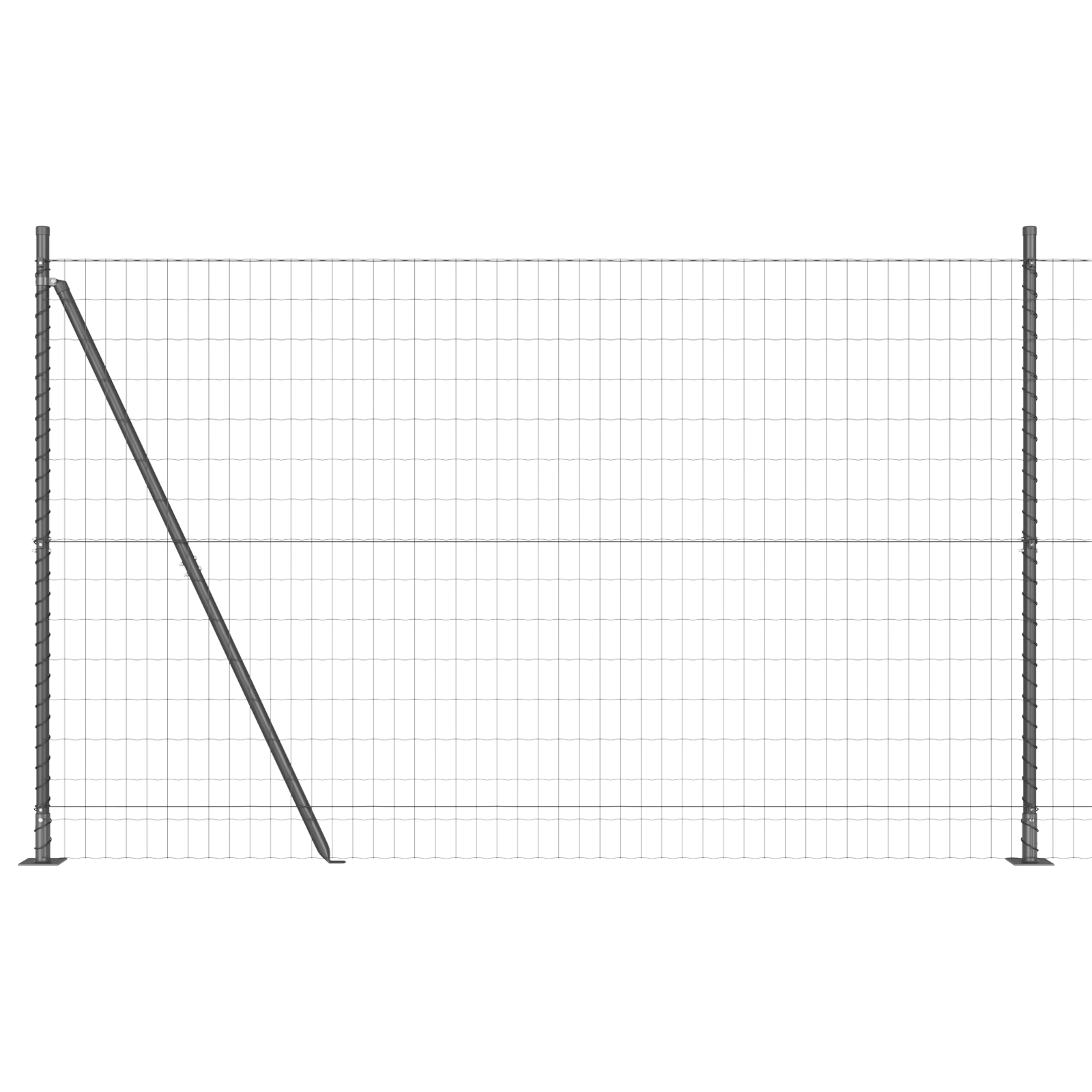 Euro Fence with 7 Flanged Posts 1.6x10 m Galvanised Steel - Image 2