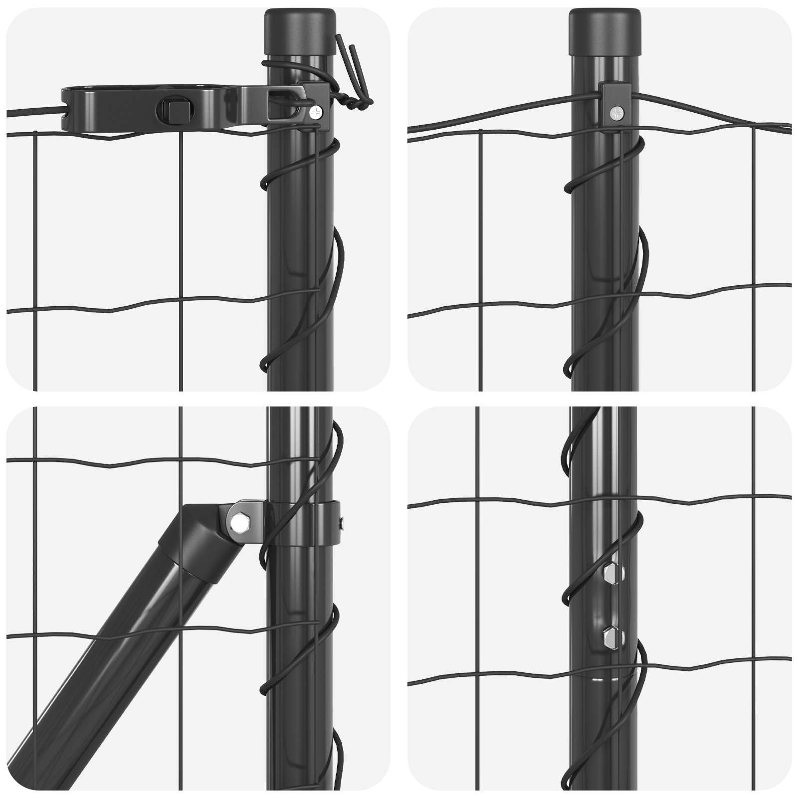 Euro Fence with 7 Flanged Posts 1.6x10 m Galvanised Steel - Image 7