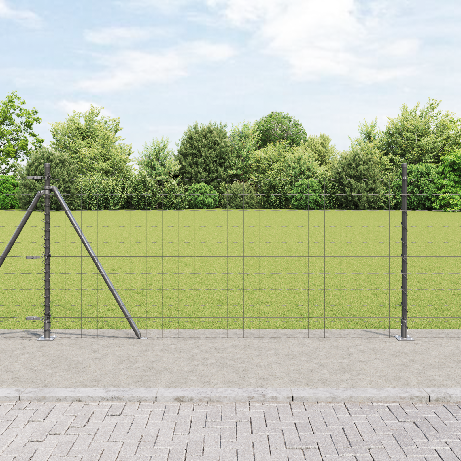 Euro Fence Set of 2 Grey Metal 10 x 1 m Durable Fence