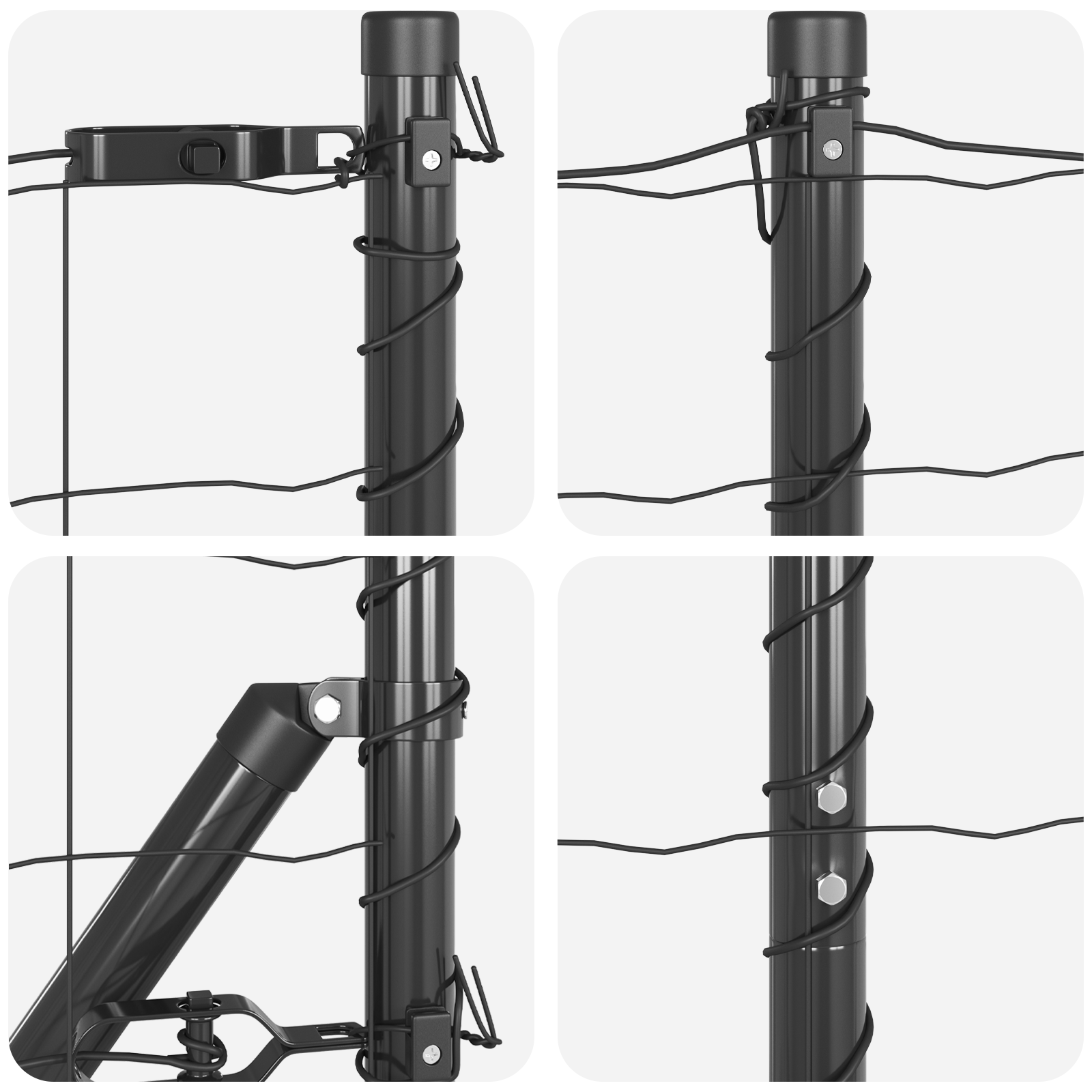 Euro Fence with 7 Flanged Posts 1.6x10 m Galvanised Steel - Image 7