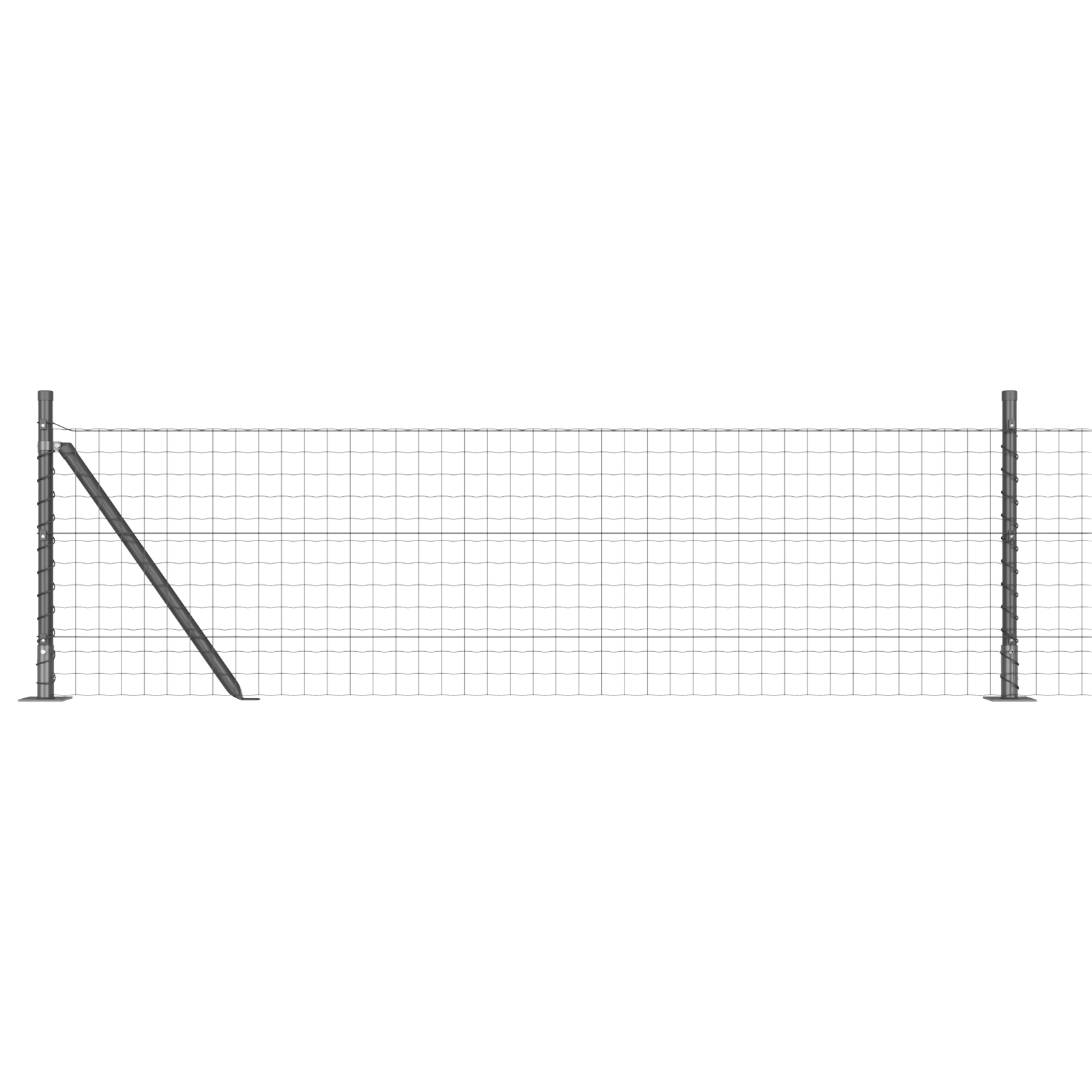 Euro Fence with 13 Flanged Posts 0.6x25 m Galvanised Steel - Image 2
