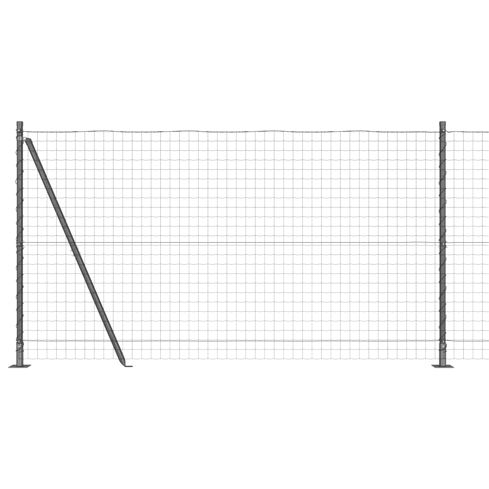Euro Fence with 13 Flanged Posts 1.2x25 m Galvanised Steel - Image 2