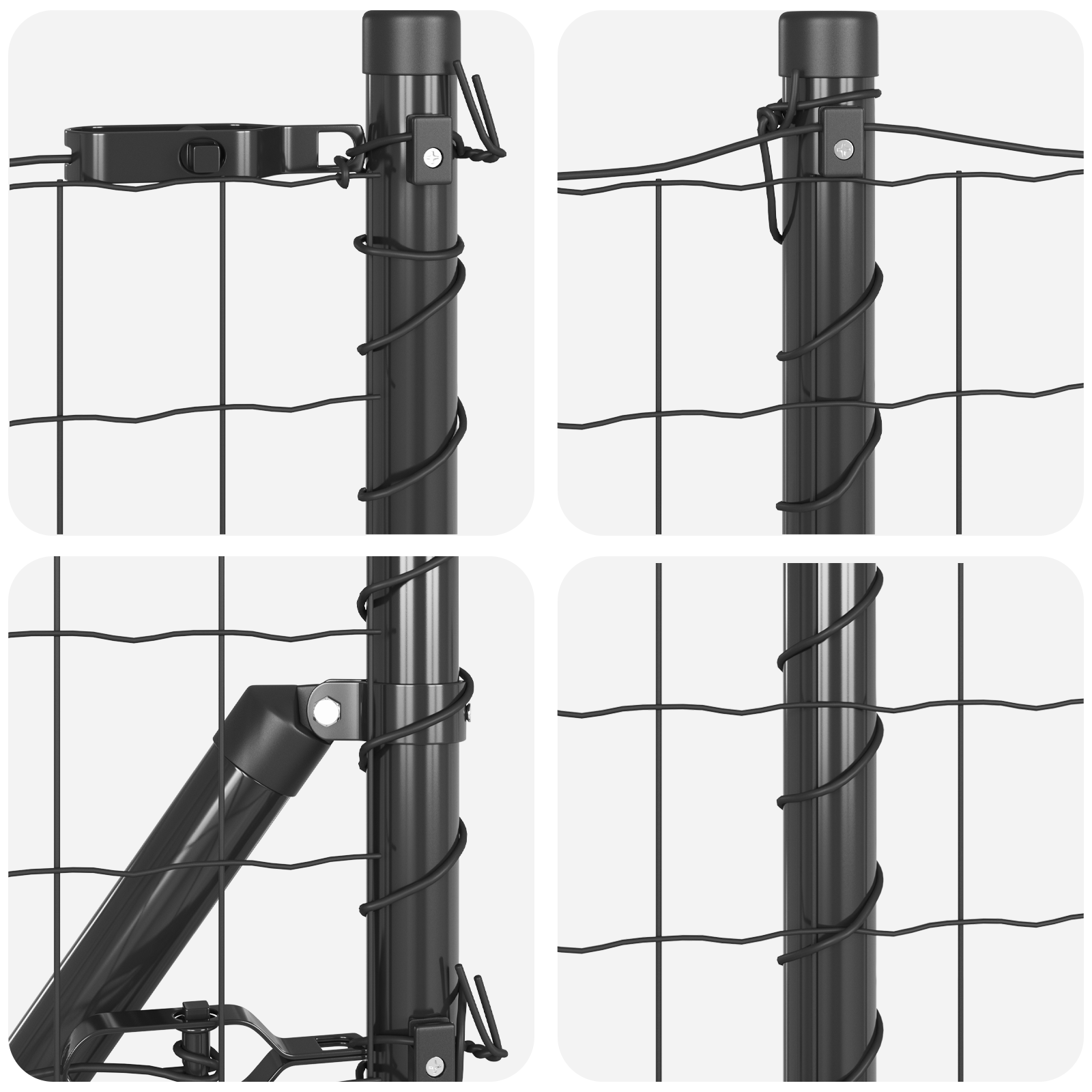 Euro Fence with 13 Flanged Posts 0.4x25 m Galvanised Steel - Image 7