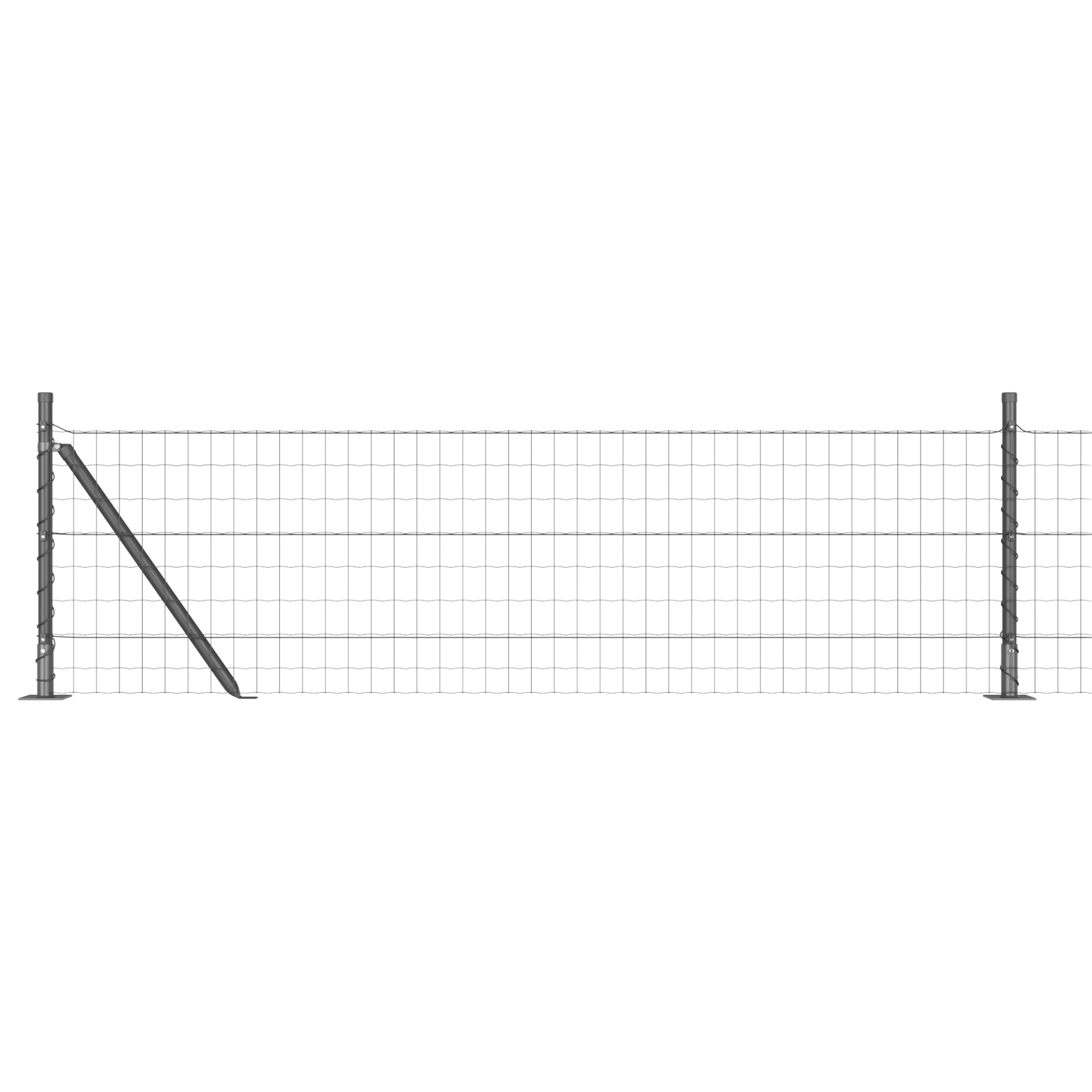 Euro Fence with 13 Flanged Posts 0.6x25 m Galvanised Steel - Image 2