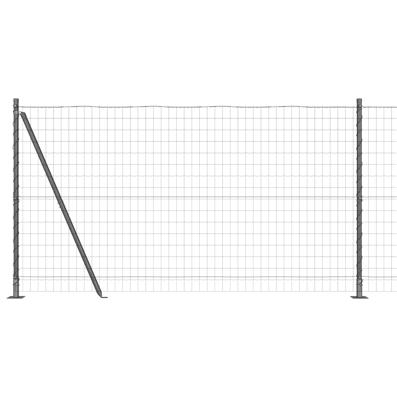 Euro Fence with 13 Flanged Posts 1.2x25 m Galvanised Steel - Image 2