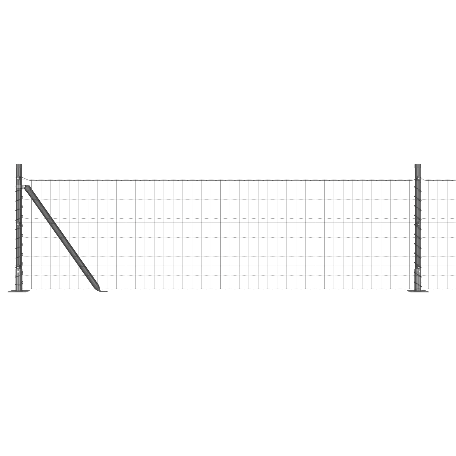 Euro Fence with 13 Flanged Posts 0.4x25 m Galvanised Steel - Image 2