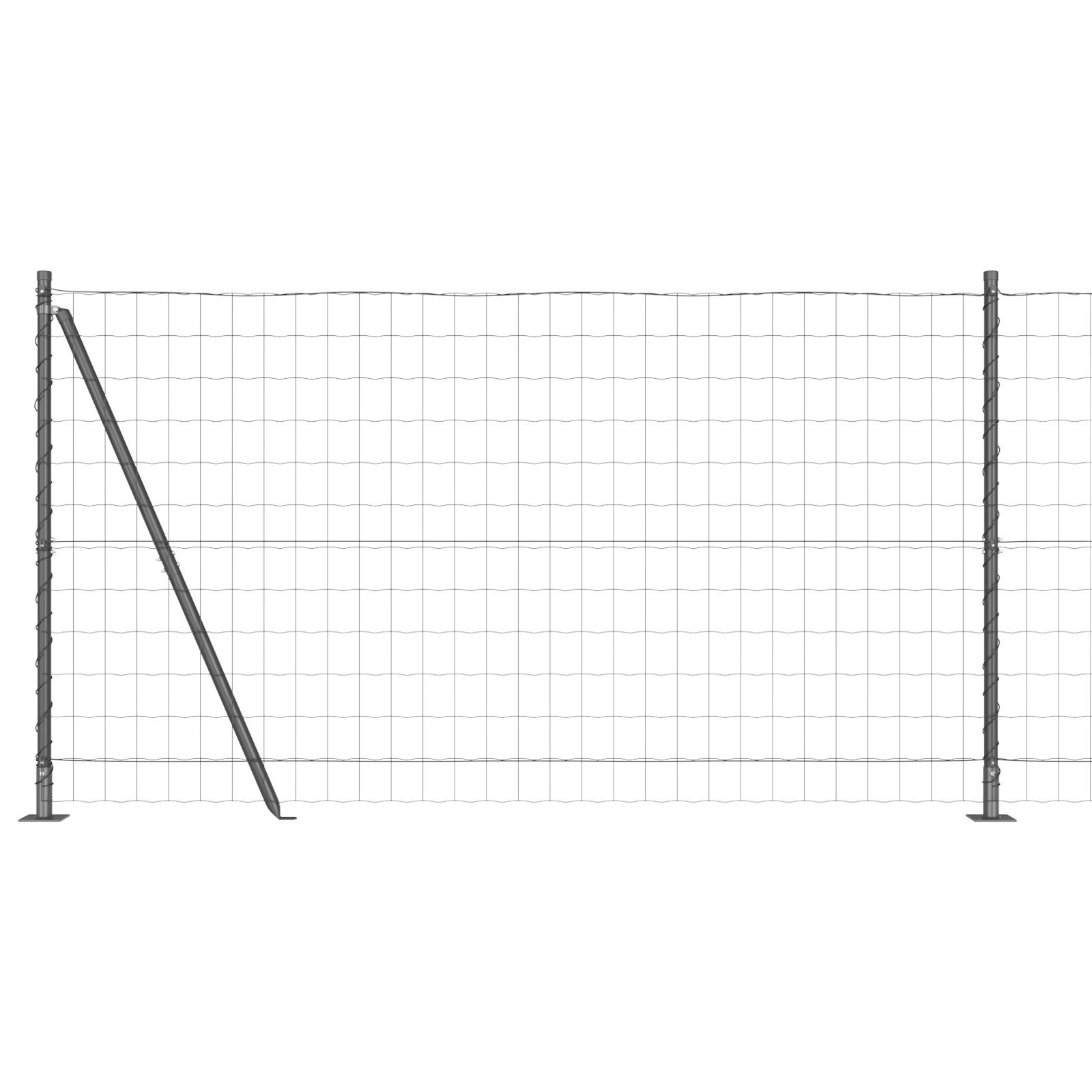 Euro Fence with 13 Flanged Posts 1.2x25 m Galvanised Steel - Image 2